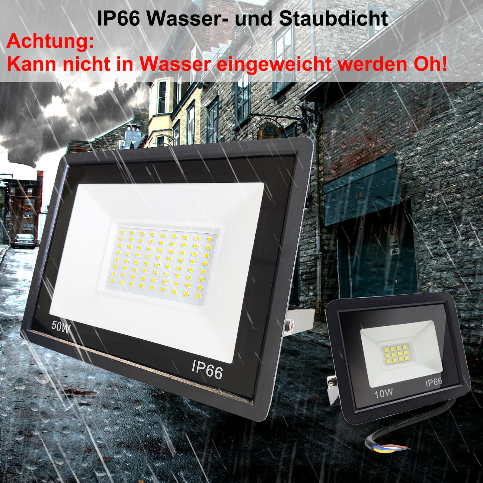Focos LED Exterior 10 W 5 Piezas, Foco LED 3000K 850LM Blanco Cálido, IP65 Impermeable Superbrillante Proyector LED, Para Jardín, Patios, Garaje, etc.