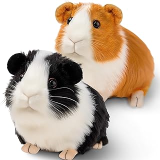 SHINELINE Pack of 2 Cute Guinea Pig Cuddly Toy - Realistic Guinea Pig Soft Cuddly Toy Doll Toy Decor for School Gift Birthday Gift