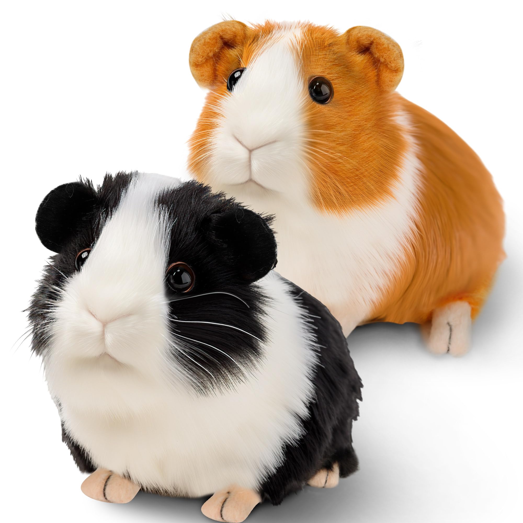 2PCS Plush Guinea Pig Toy -cute Soft toys for kids Girls - Cuddly Stuffed Plushies Guinea Pig Teddy, Realistic autumn farm stuffed animals, Plush Toys as Christmas for Boys
