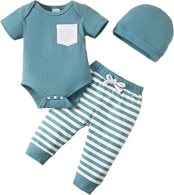Renotemy Newborn Baby Boy Clothes Outfits Infant Boy Letter Print Romper Pants Clothing Set