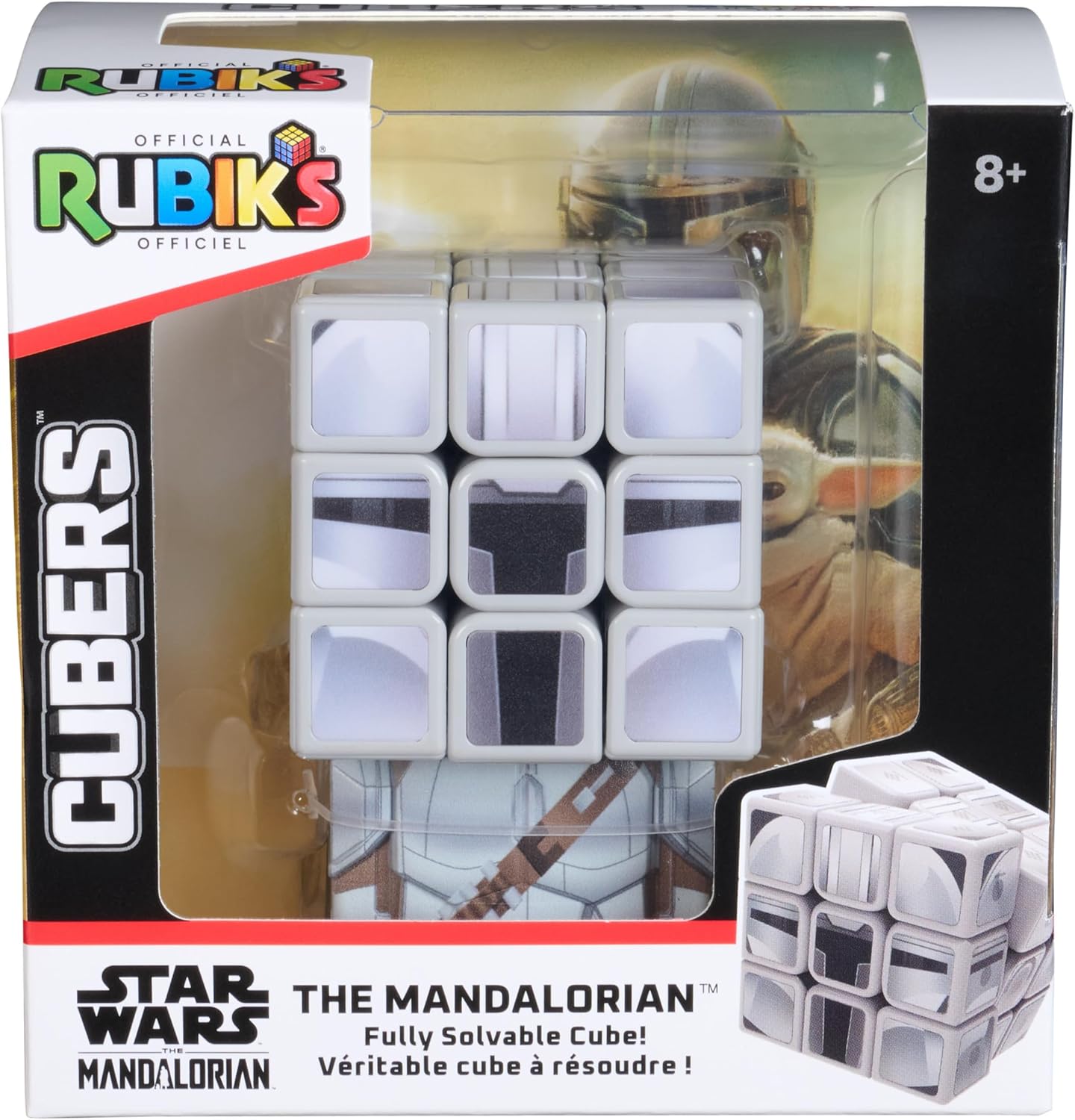 Rubik's Cube Star Wars Mandalorian Cuber Screen Challenge Puzzle Adult Mandalorian Relaxing Toy for Children, Star Wars Collectible Toy for 8 Years