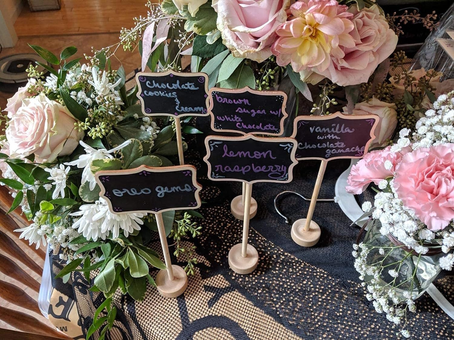 Pequeñas Pizarras de Tiza Con Caballete de Pie, 20 Unidades, Mini Etiquetas de Madera para Alimentos, Fiestas, Bodas, Cumpleaños y Mesa
