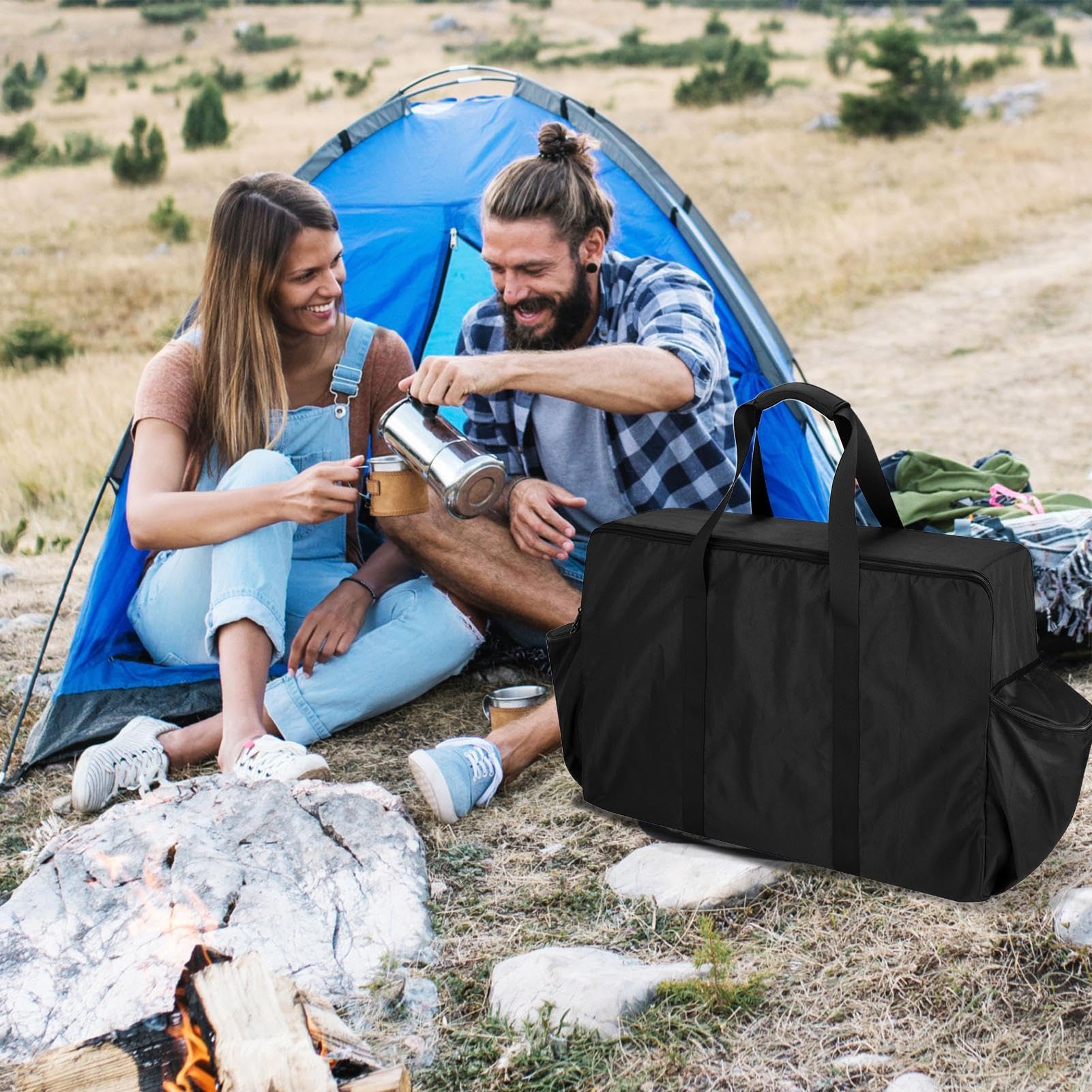 Sac de transport pour réchaud d'extérieur, sac de rangement portable pliable pour camping et randonnée