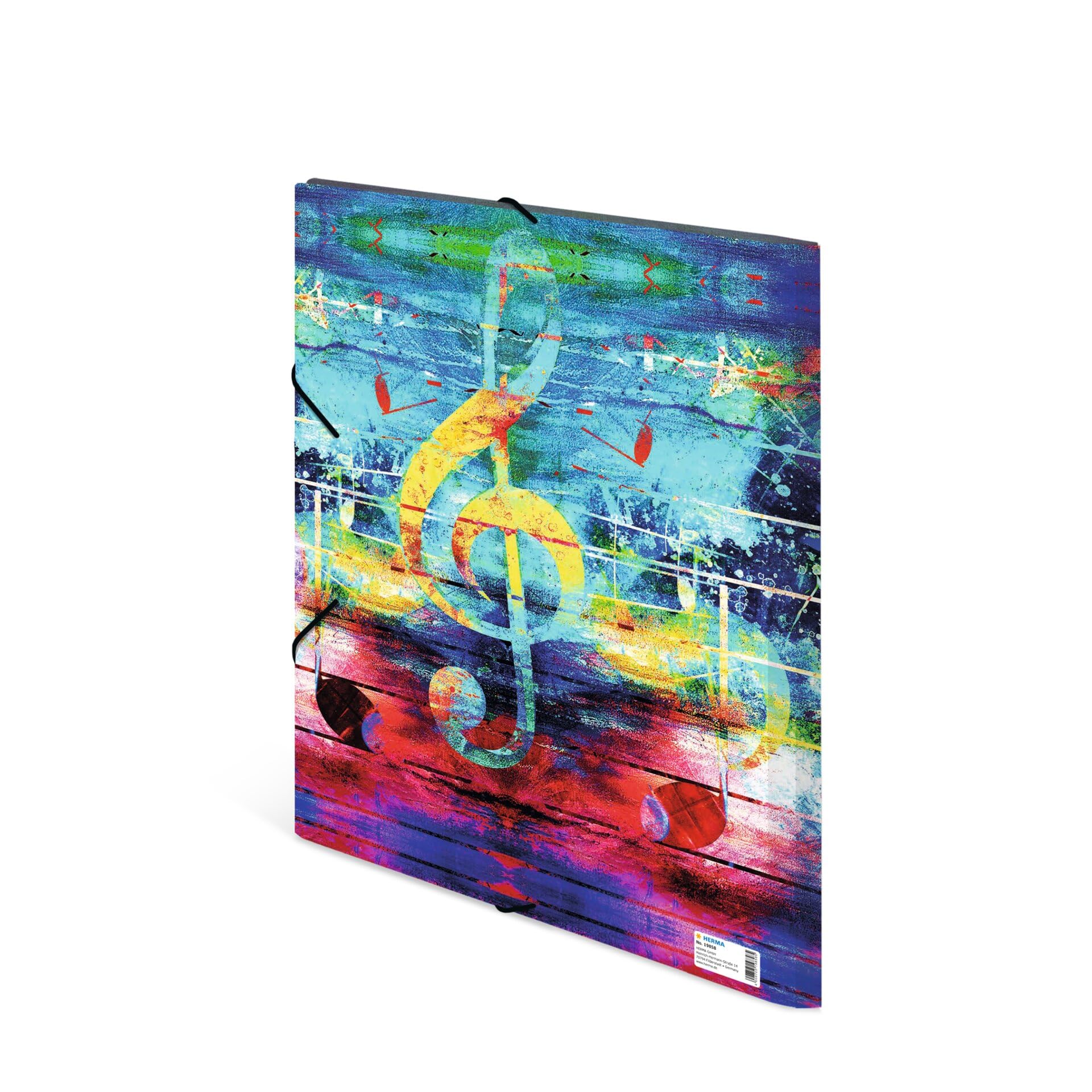 HERMA Collector's Folders A3 Music Set, Set of 3, Children's Plastic Corner Folder with Art Motif, Elastic Band - Image 2
