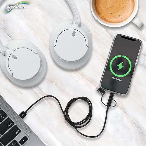 Miniatura 7 de BoxWave Cable compatible con Chuwi CoreBook - Cable AllCharge 3 en 1 - Negro azabache