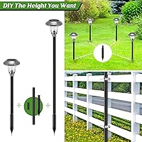 Vista 4 de ZOOHAR Kit de extensión de poste de luz para exteriores, poste de mejora de altura de luz solar de acero inoxidable de 55 pulgadas/4.6 pies