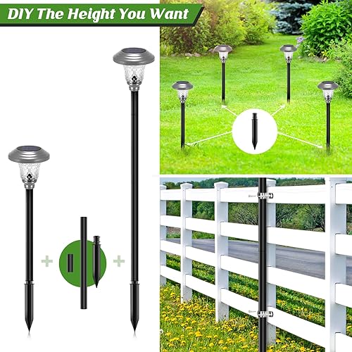 Miniatura 4 de ZOOHAR Kit de extensión de poste de luz para exteriores, poste de mejora de altura de luz solar de acero inoxidable de 55 pulgadas4.6 pies