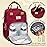 RUVALINO Diaper Bag Backpack, Multifunction Travel Pack Maternity Baby Changing Bags, Large Capacity, Waterproof, Purplish Red