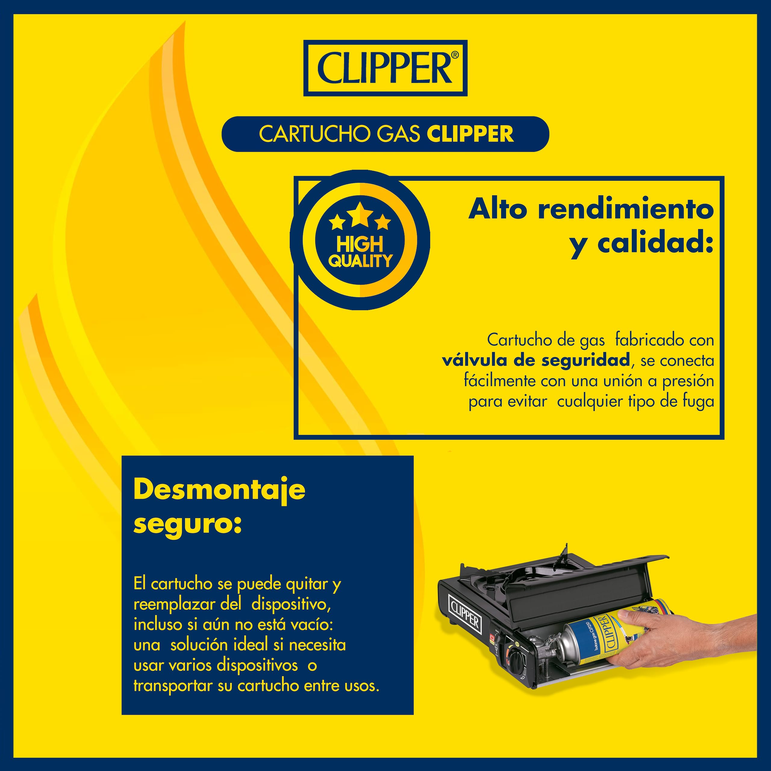 Clipper Lot de 4 cartouches de gaz universelles de 400 ml pour appareils à feu | Valve GLP250 | gaz de camping, poêles, chalumeaux et cuisinières à gaz