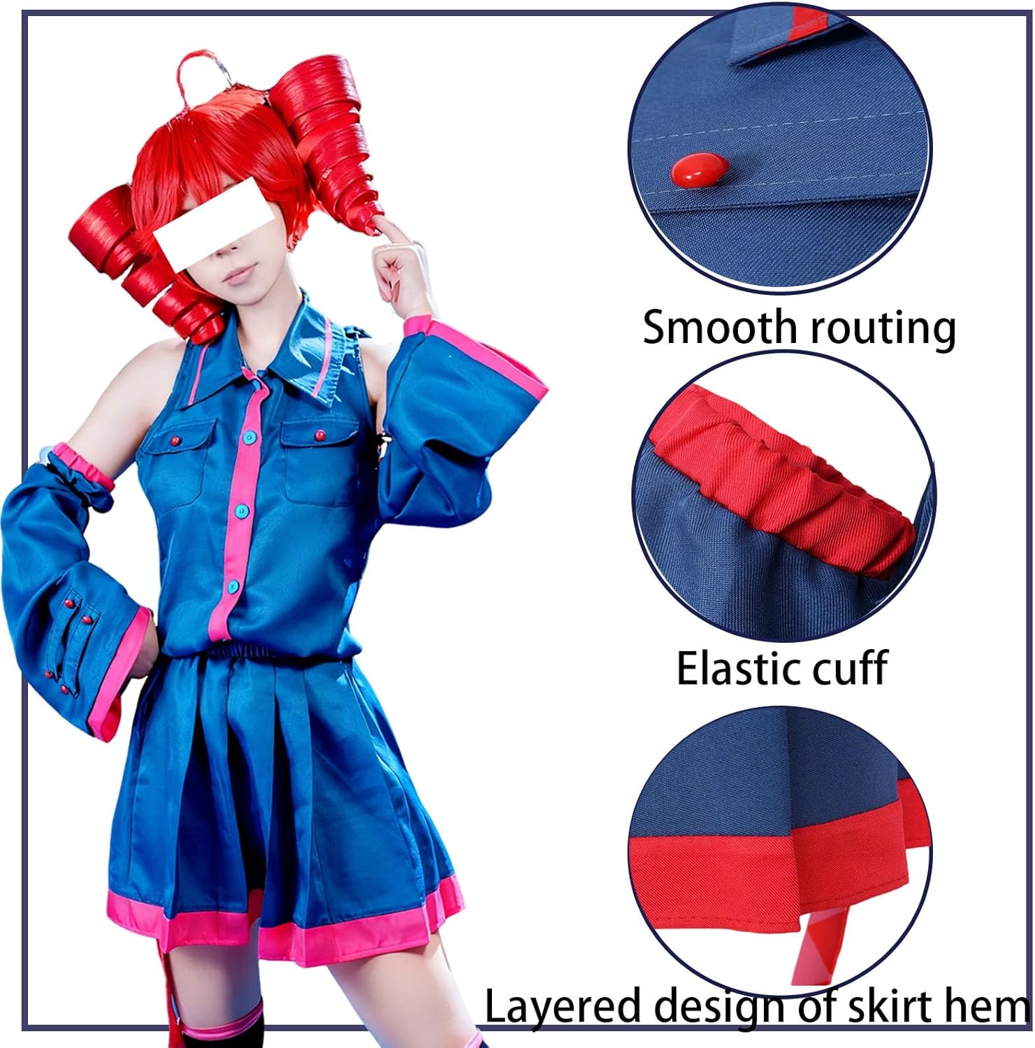 Ladies' Blue Uniform, Blue Dress, Halloween Costume Set