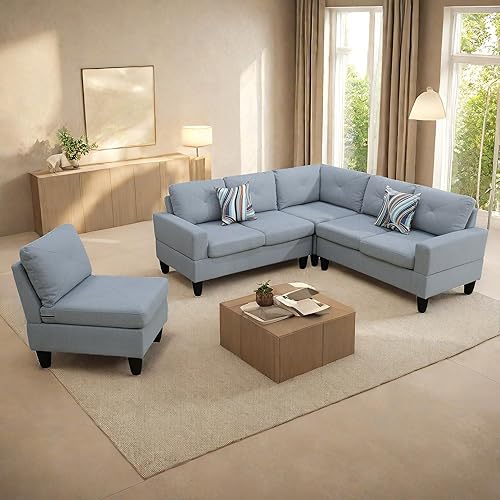 Sofá modular moderno en forma de L Juego de sofá cama convertible de cuero con diván reversible, sofá modular de nube para sala de estar y