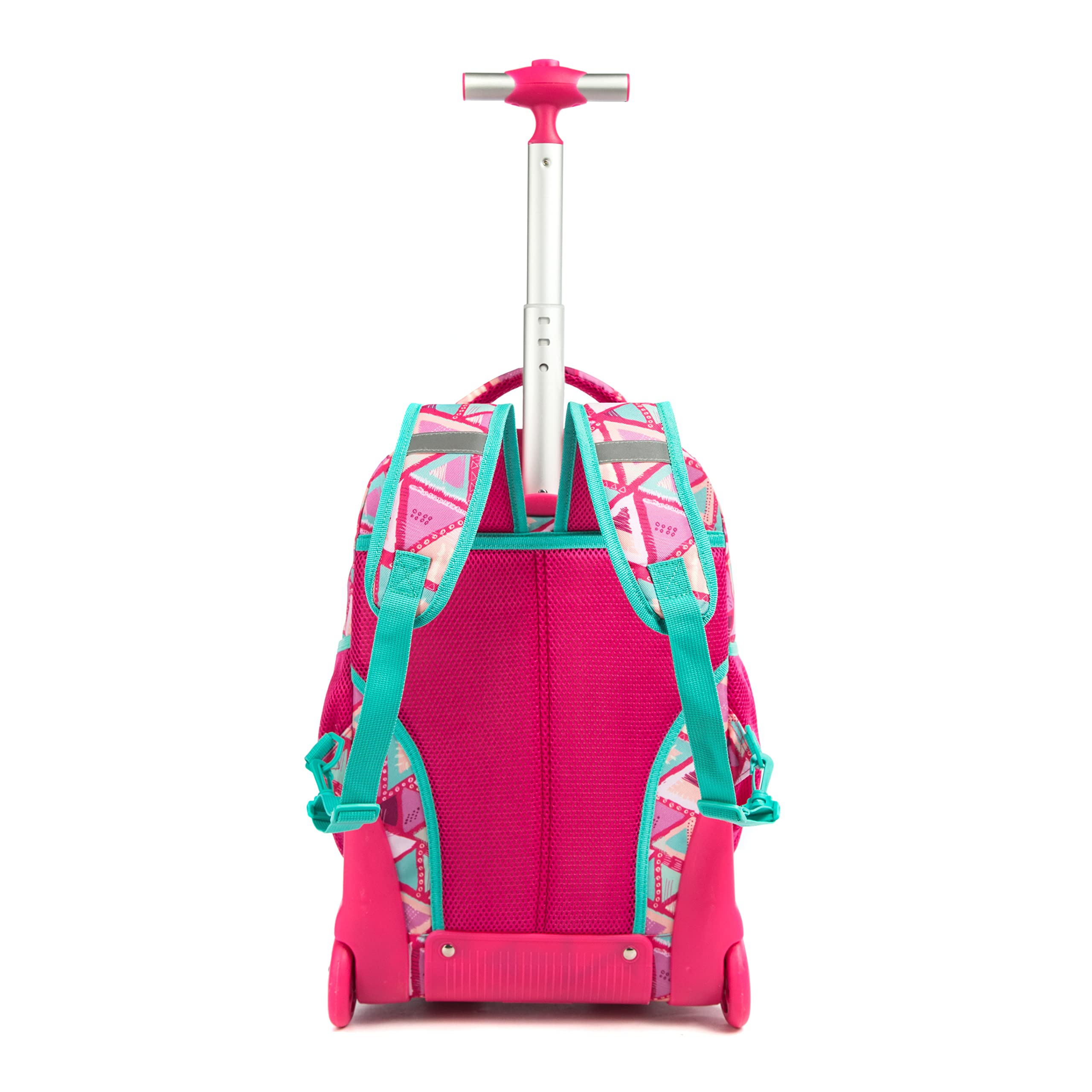 HTgroce Zaino con rotelle Panda Zaino con rotelle per bambini Ragazze Bagagli da viaggio per il tempo libero Zaino scuola 3 in 1, borsa per il pranzo, borsa per matite