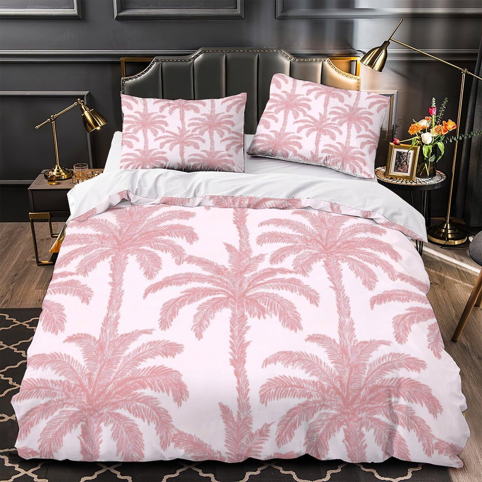 Parure de lit 3 pièces imprimé tropical 3D haute résistance pour lit double