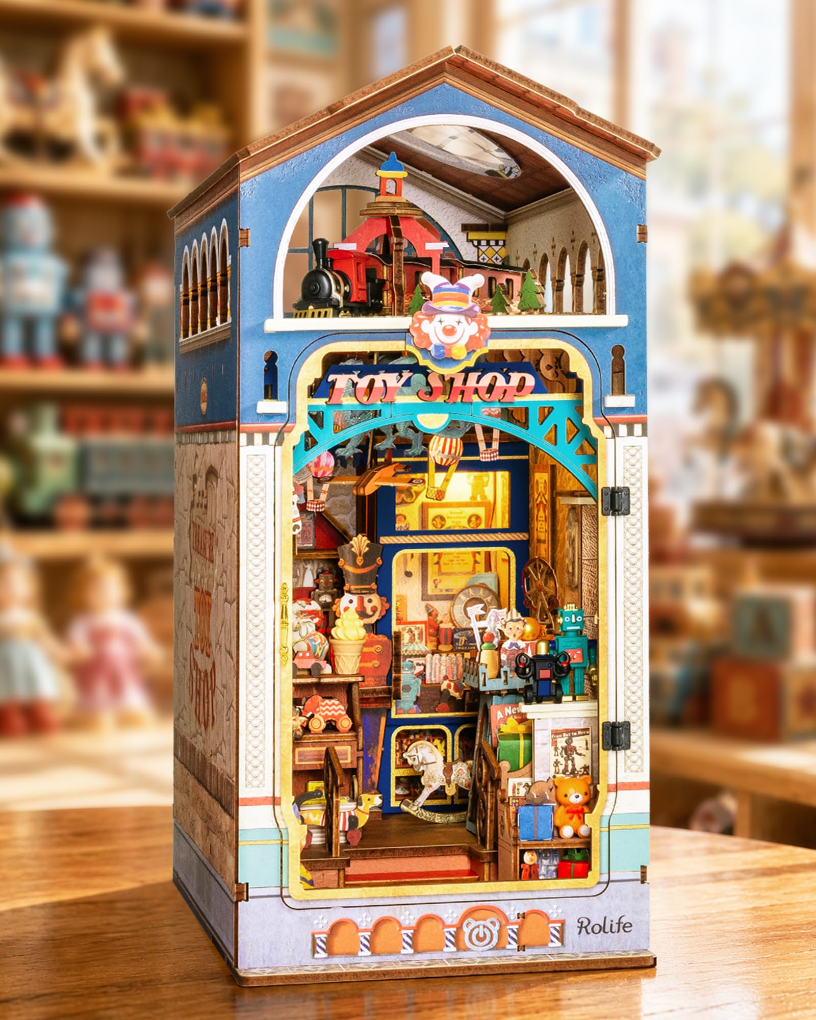 Rolife Book Nook Kit for Adults, Treasure Toy Shop 3D Puzzle with LED Light