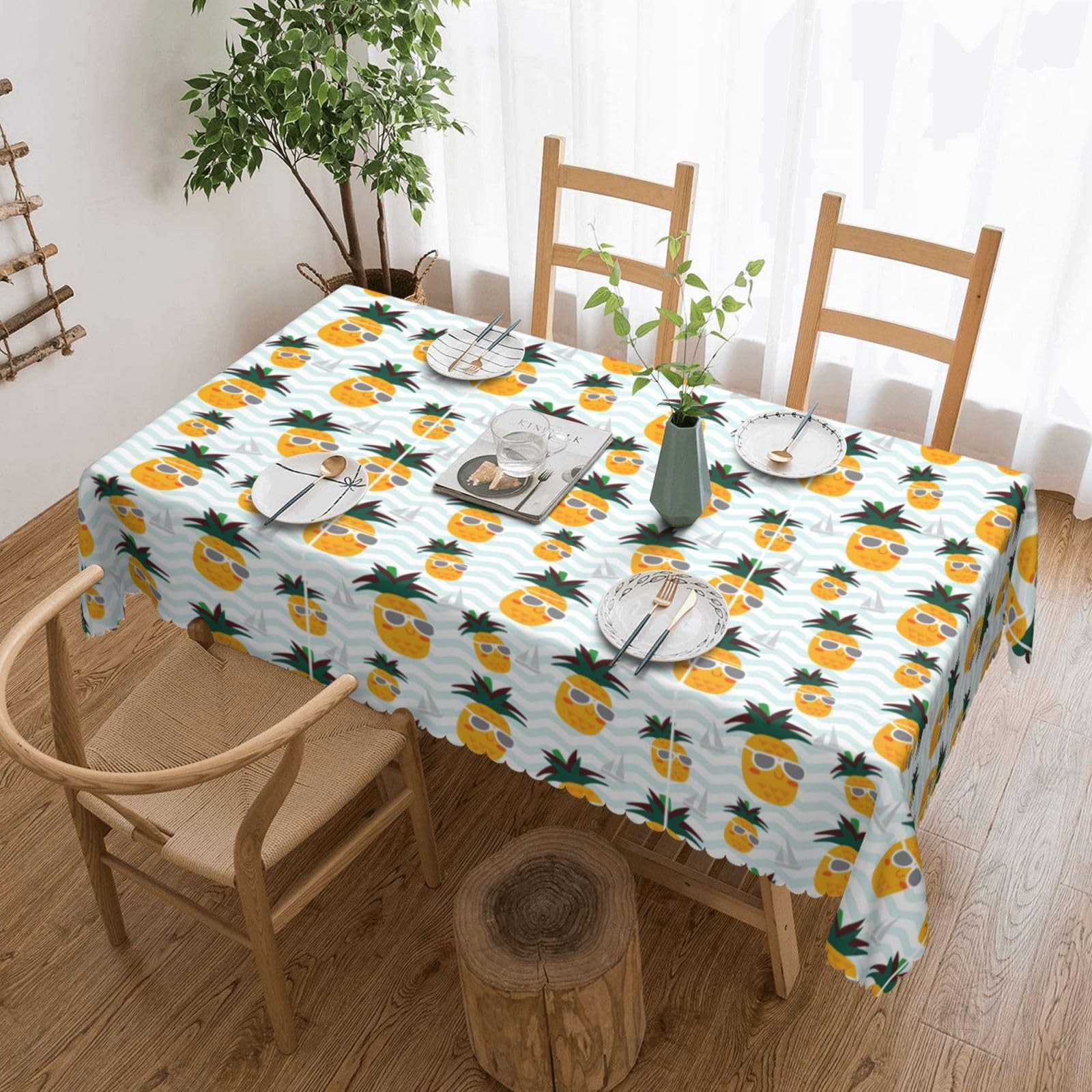 Nappe rectangulaire ananas pour vos pique-niques en plein air et buffets