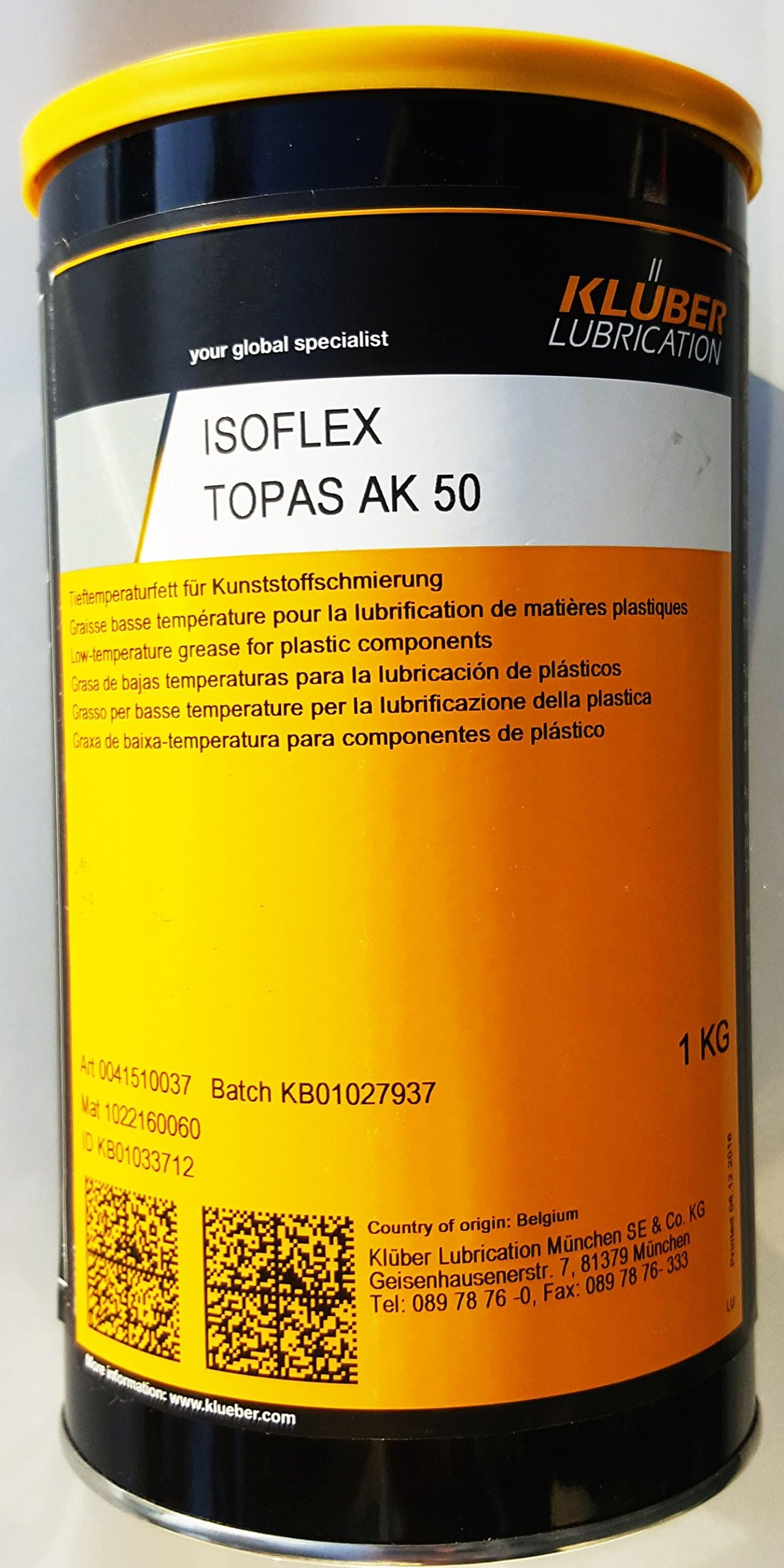 Kluber Isoflex Topas AK 50 1 Kg caN