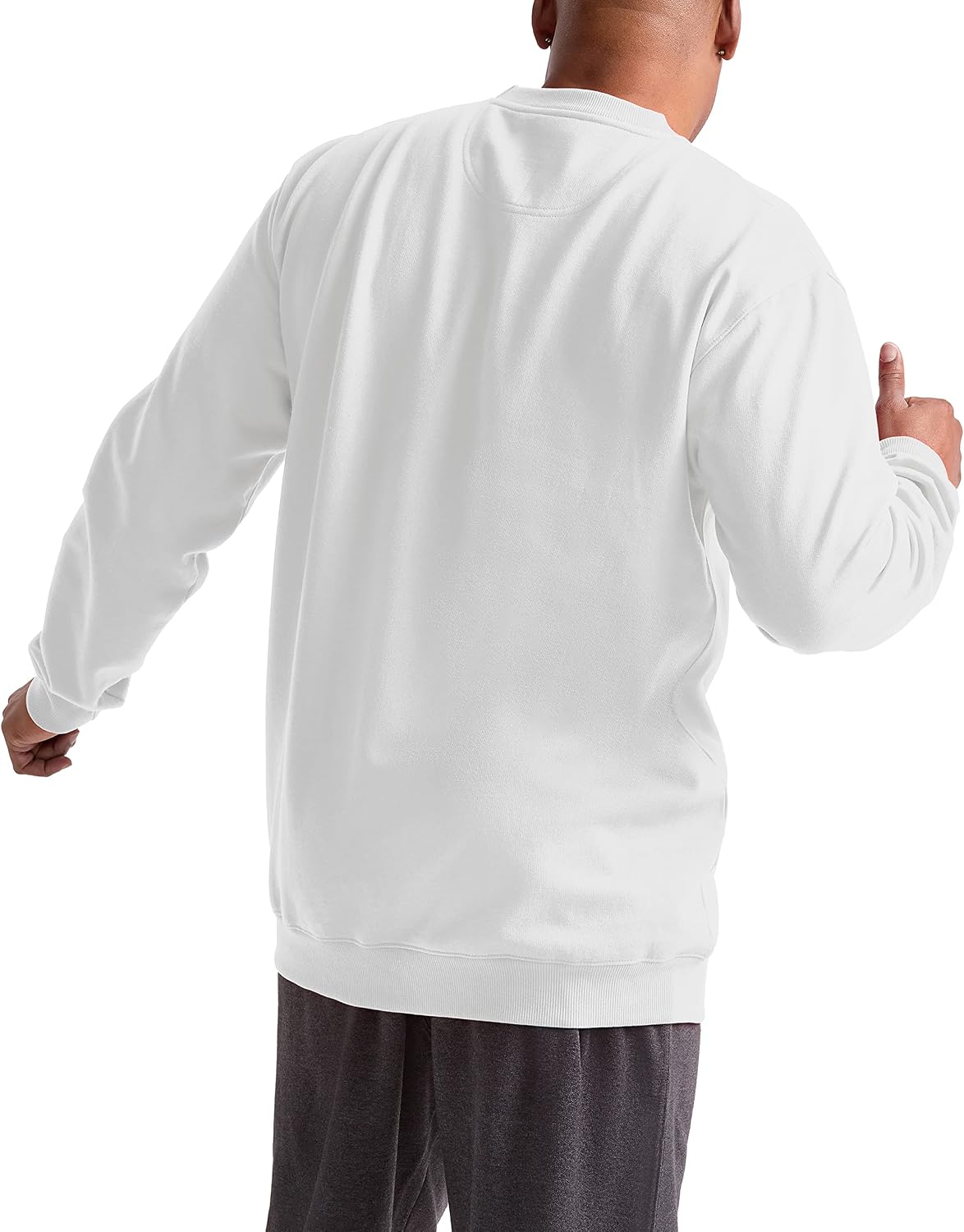 Champion Men's Crewneck Fleece Sweatshirt, Standard Fit, Midweight, C Logo, Available in Regular and Big & Tall, White - C Logo, 4X-Large