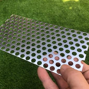Aluminum Perforated Metal Sheets 16 Gauge 7.8 x 3.9 Inch Expanded Metal Mesh Silver