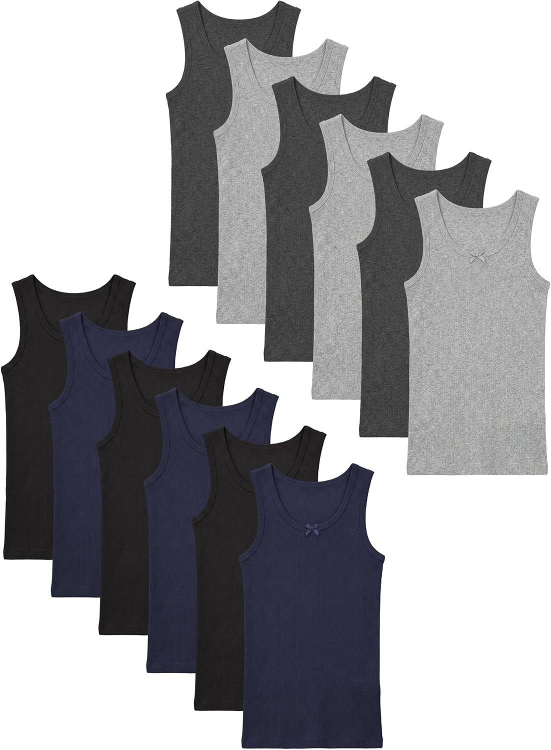 Andrew Scott Girls Camis & Tanks | 100% Cotton Tank Top Layering Undershirts | Multi Pack Colors