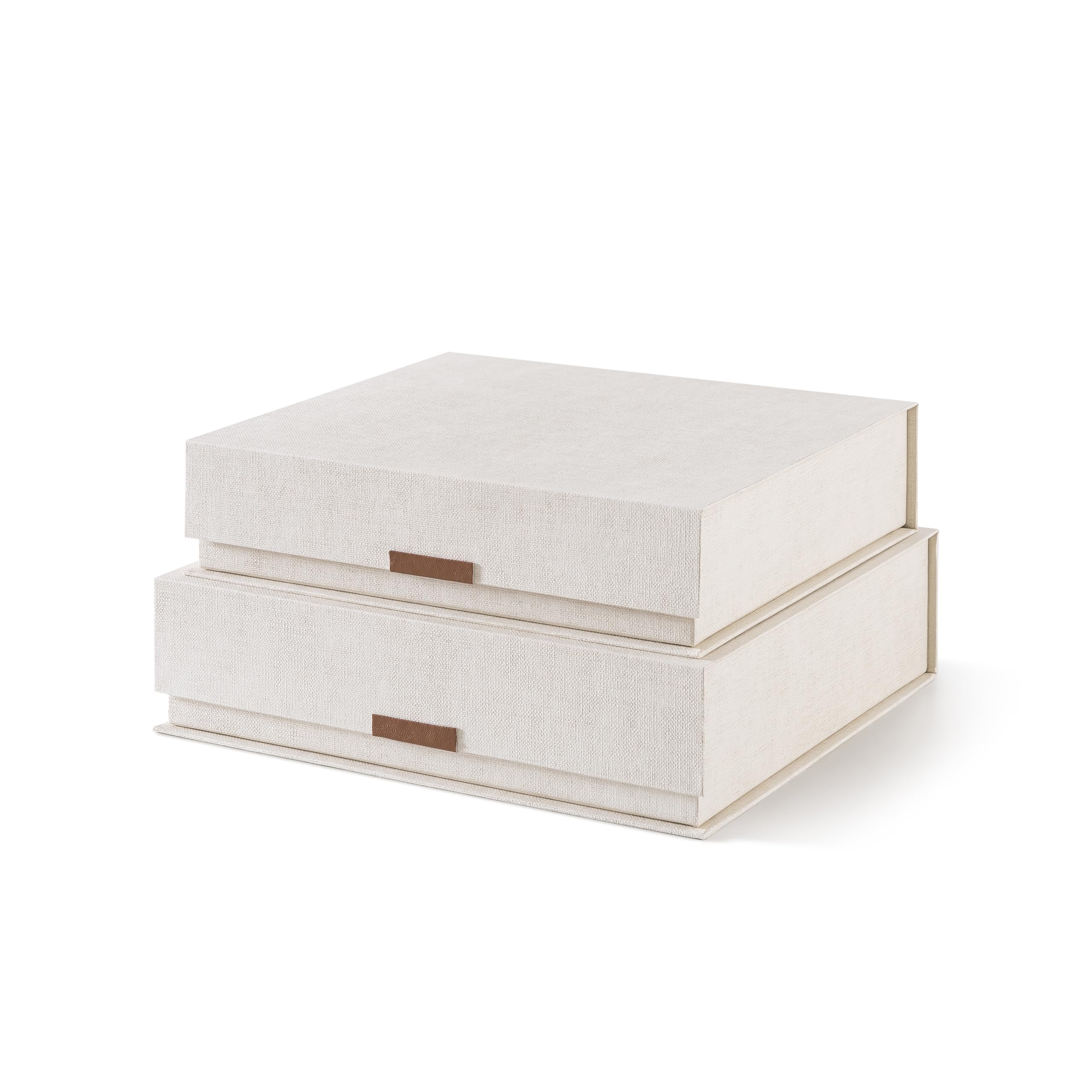Boîte à souvenirs pour albums et lettres de famille couleur beige