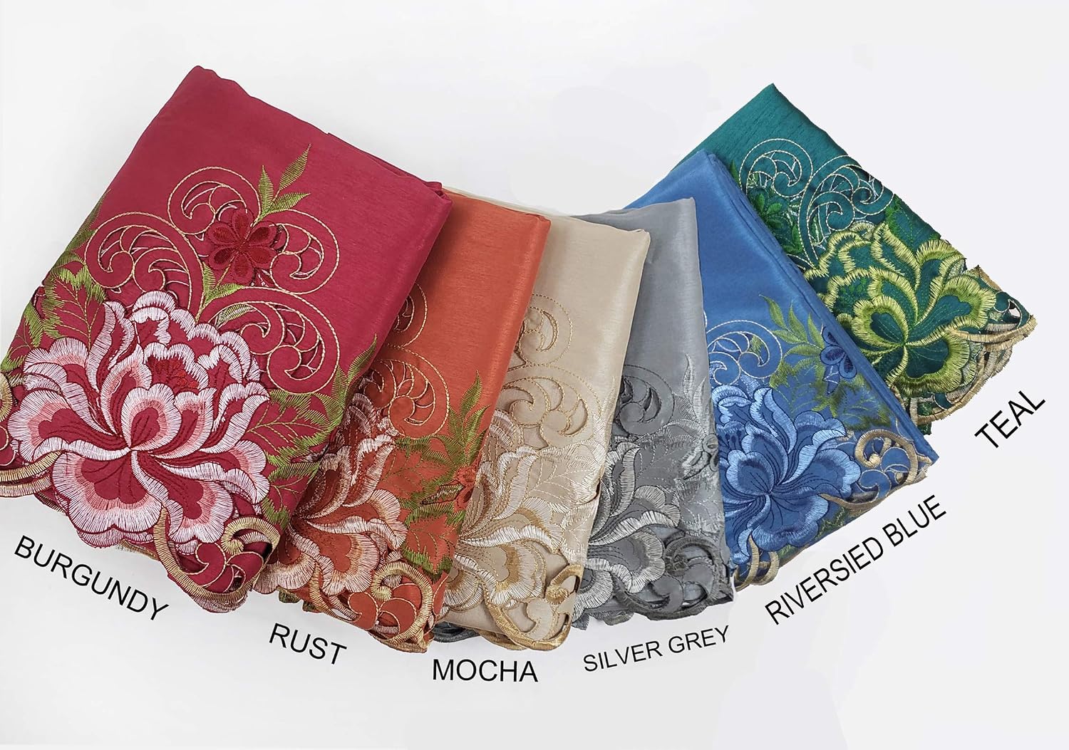 GOHD Passionate Bloom 3pcs Kitchen Curtain Set,with cutworks,Rust