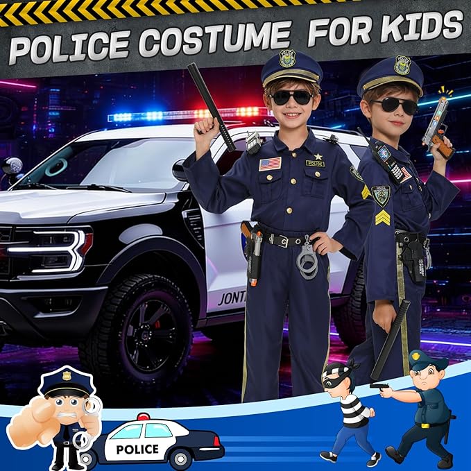 Disfraz de Policía para Niños 13 Piezas Set de Vestir miniatura 3