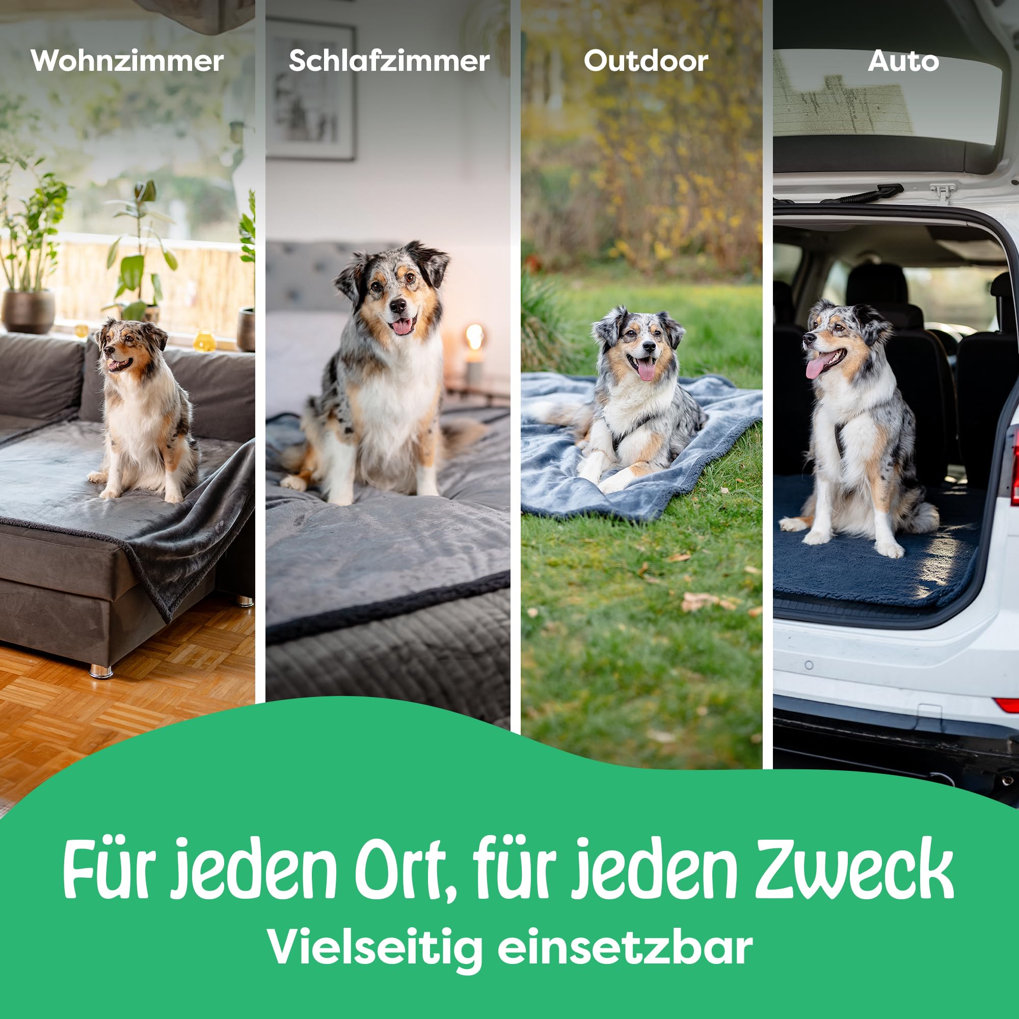 wasserdichte Hundedecke – 152x203cm/XXL/grau – Flauschige & wasserdichte Haustierdecke für Sofa, Bett & Auto – beidseitig, waschbar, für Hunde & Katzen
