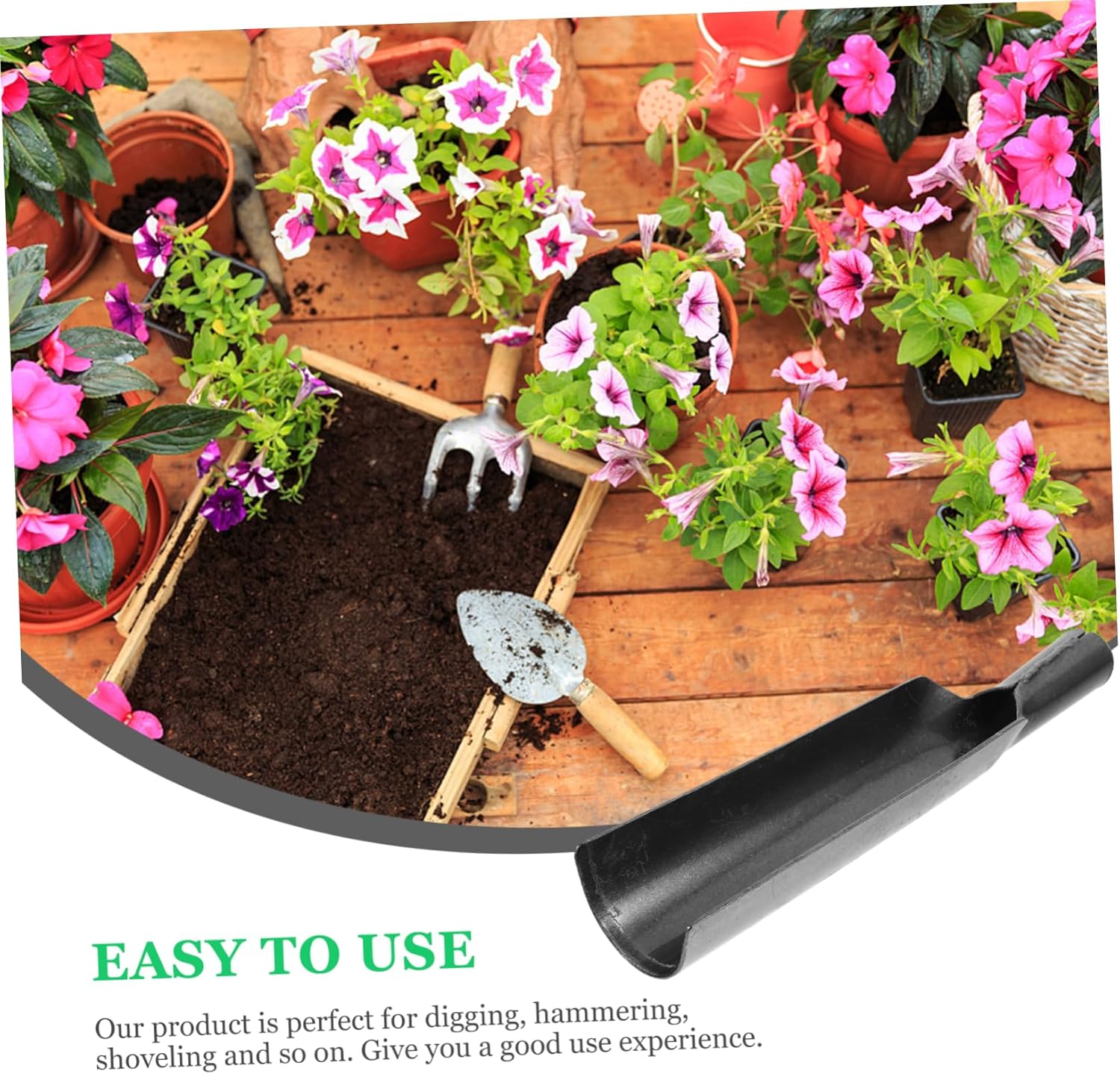POPETPOP Manganese Steel Garden Spade Shovel Portable Planting Tool for Digging Hammering Shoveling Outdoor Activities