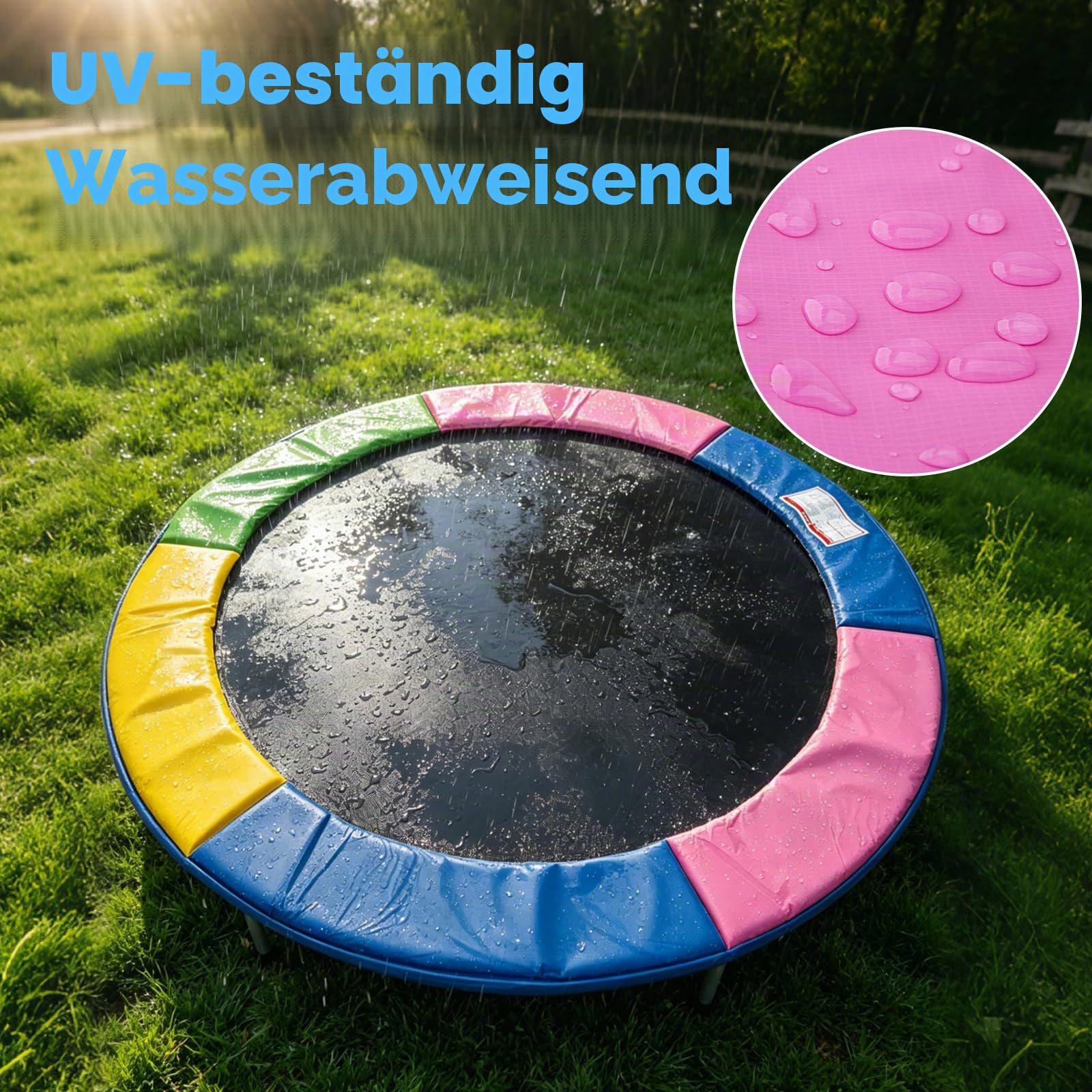 NONMON Trampolin Randabdeckung 244 305 366 397 427 cm, 30cm Breit Ersatz Federabdeckung, Reißfest UV-beständig Randschutz Trampolinzubehör für Gartentrampolin, Standardgröße, NUR PAD