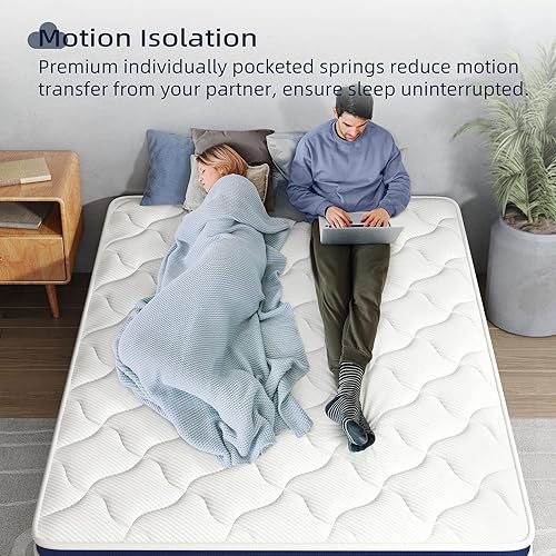 Miniatura 10 de Colchón de tamaño matrimonial de 12 pulgadas en una caja colchón híbrido Crystli de 12 pulgadas con espuma de presión cero colchón de resortes