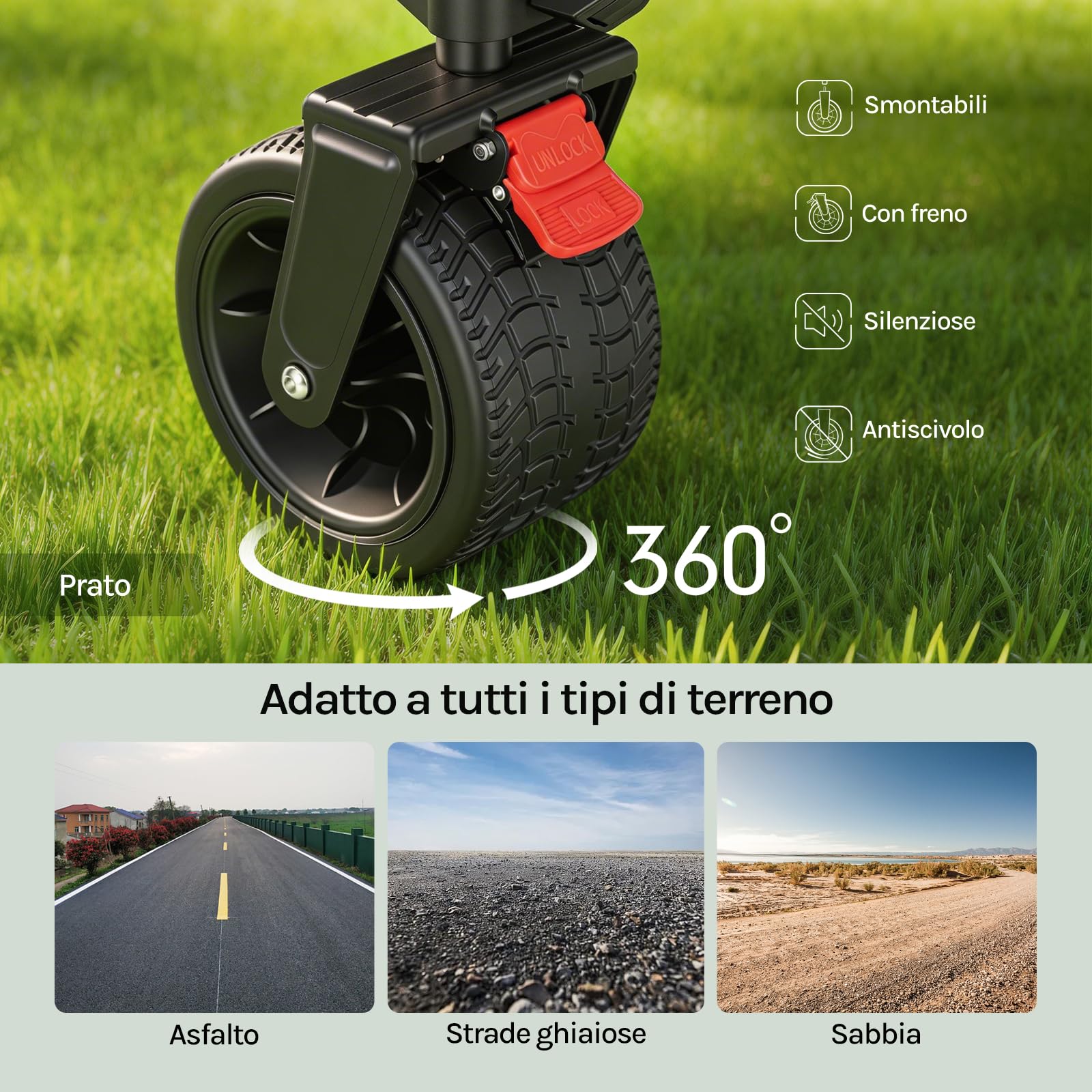 WOLTU Carrello Pieghevole Multifunzione con Ruote Rimovibili, Manico Regolabile, Custodia Antipolvere, Telaio in Acciaio, 150 L, Portata 180 kg, Carrello da Giardino per Campeggio e Spiaggia, Nero