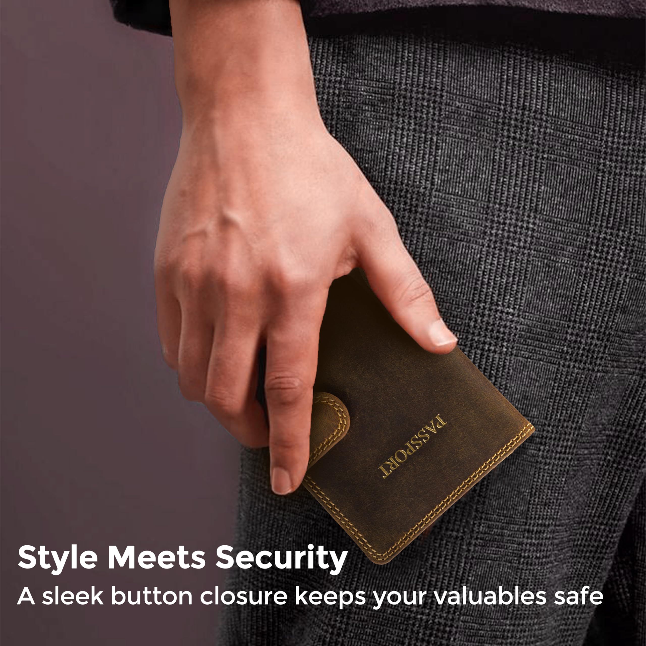 A-SLIM Gokaku Porta passaporto e portafoglio da viaggio in pelle | Organizer per accessori da viaggio per passaporto, biglietti, carta d'imbarco, carte, contanti | Pelle di mucca pieno fiore di alta