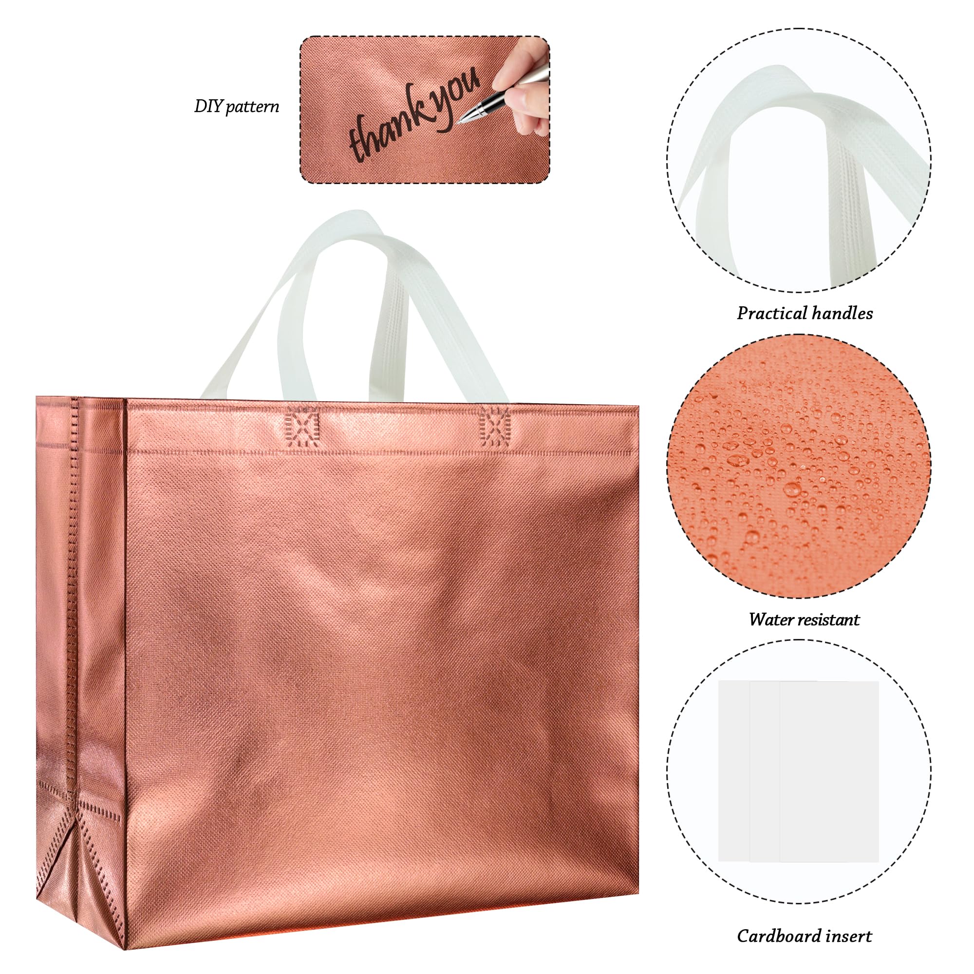 BLEWINDZ Lot de 60 grands sacs cadeaux réutilisables pour shopping, anniversaire, fête, mariage