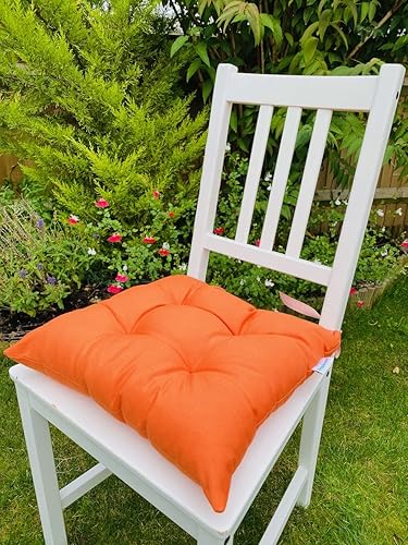 Miniatura 2 de Almohadillas de asiento coloridas cojines de jardín, cocina, comedor, silla de escritorio, cojines de suelo (2 piezas de cojines de color naranja