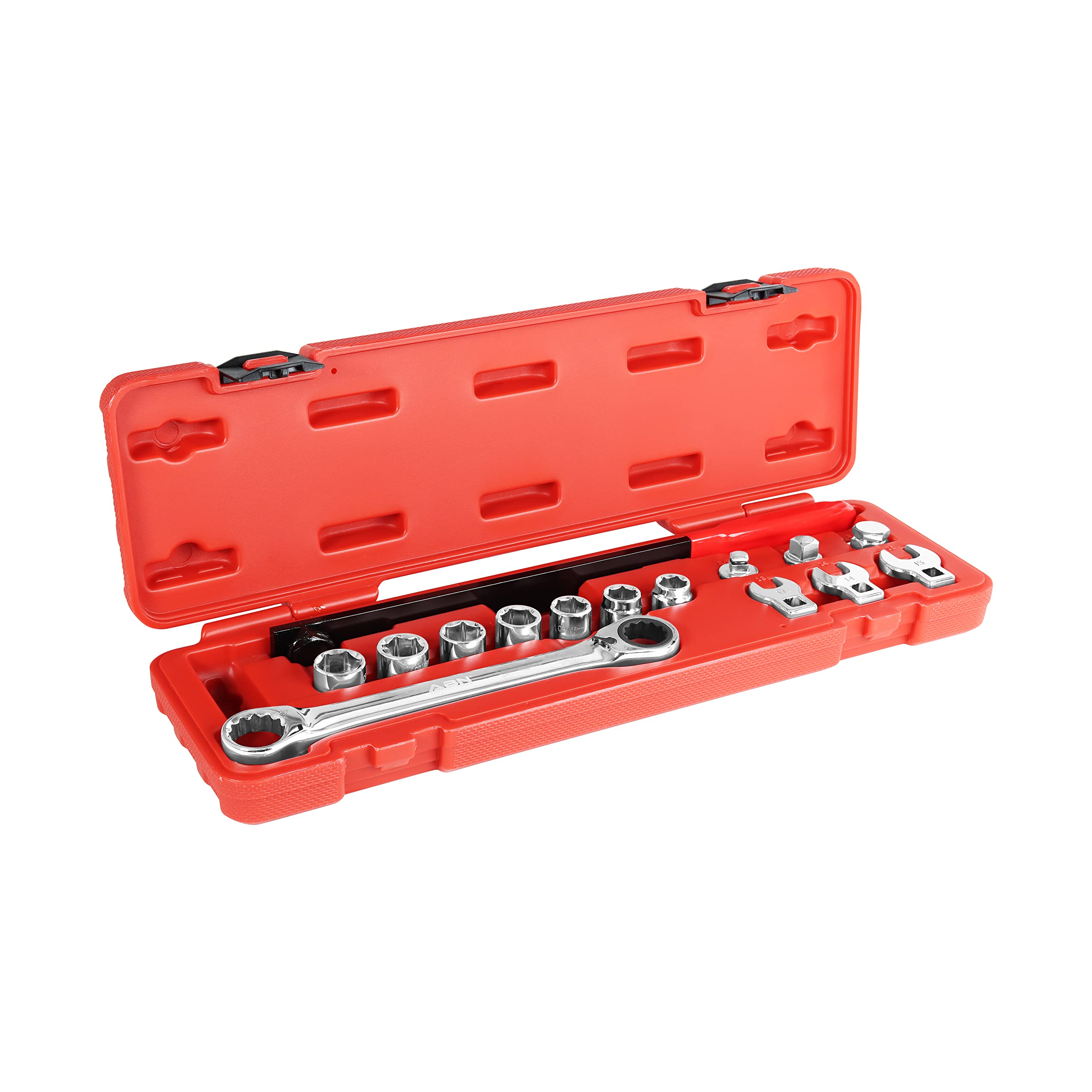 ABN Serpentine Belt Tool Set 15pc - Automotive Fan Belt Tensioner Pulley Tool Ratcheting Wrench Drive for Mechanics