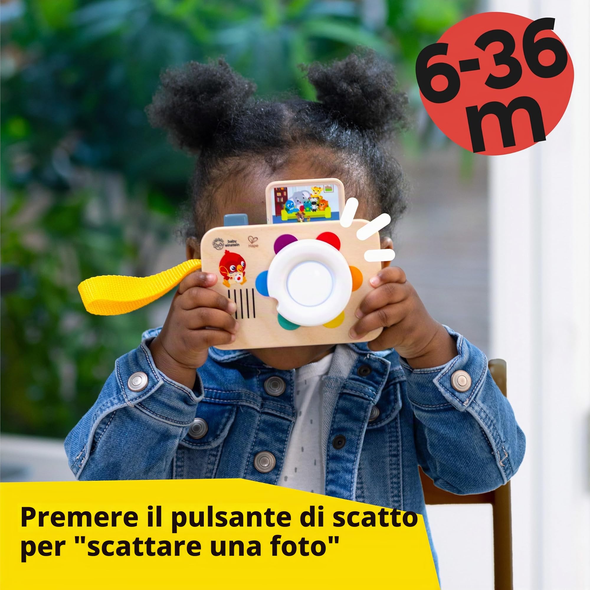 Baby Einstein, Hape, Fotocamera Giocattolo Learning Lens per Il Gioco di finzione, 6+ Mesi