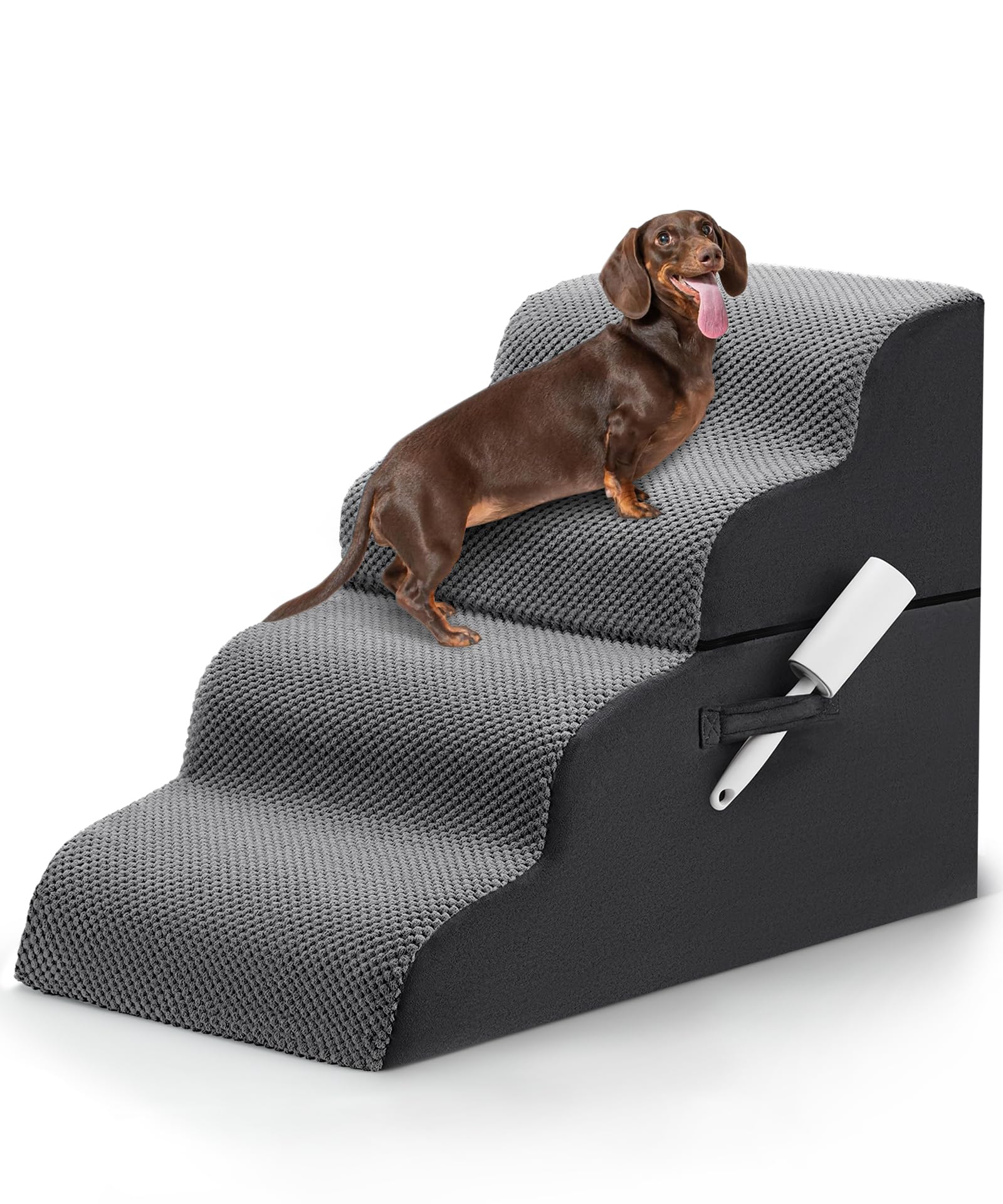 Dog Stairs, 4-Tiers Steps Ramp High Bed and Couch, Dog Ramp with Stable ...
