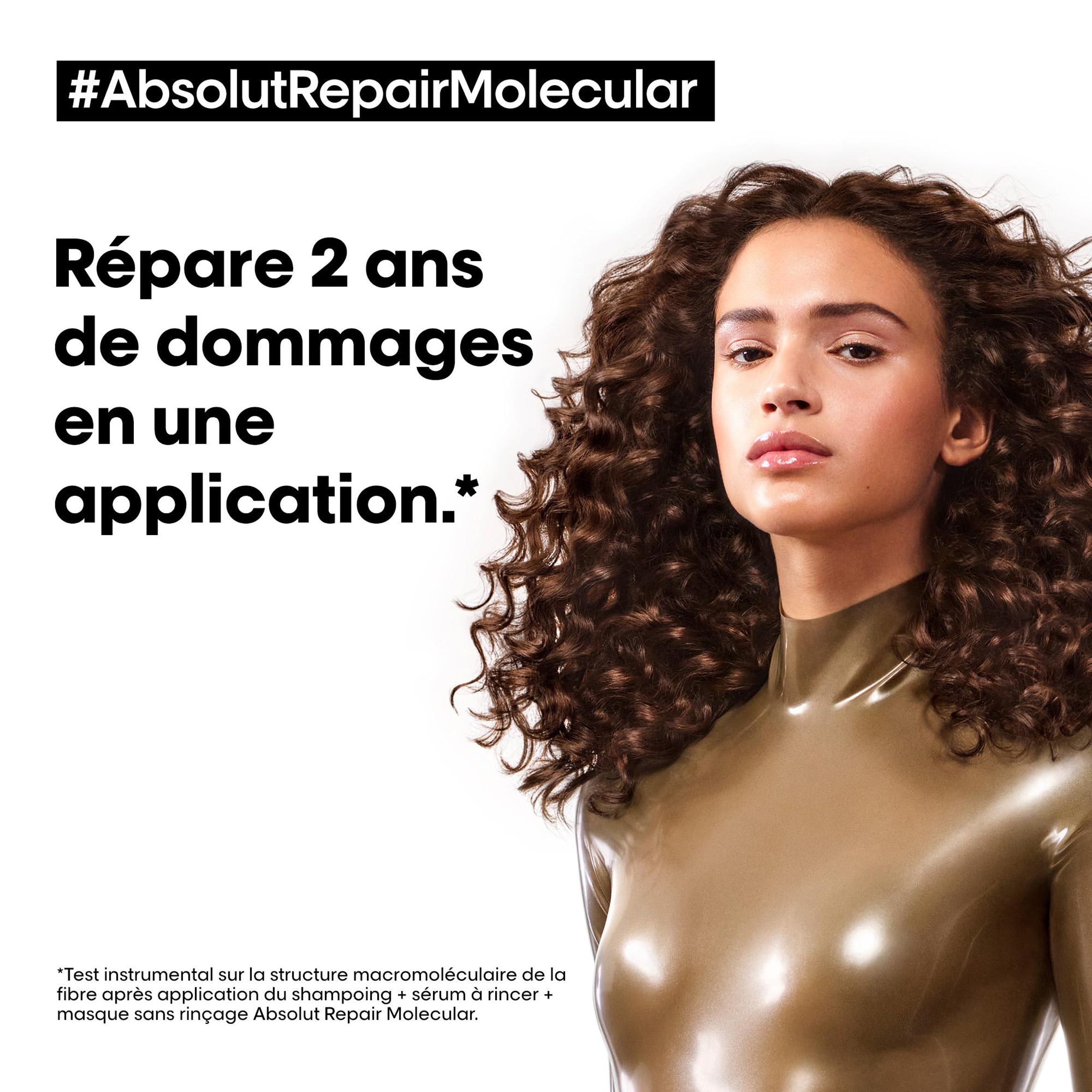 L’Oréal Professionnel, Routine Réparatrice Absolut Repair Molecular pour Tous Types de Cheveux Abîmés, Répare 2 ans de Dommages en Une Application, Formule brevetée, Shampoing + Sérum + Masque