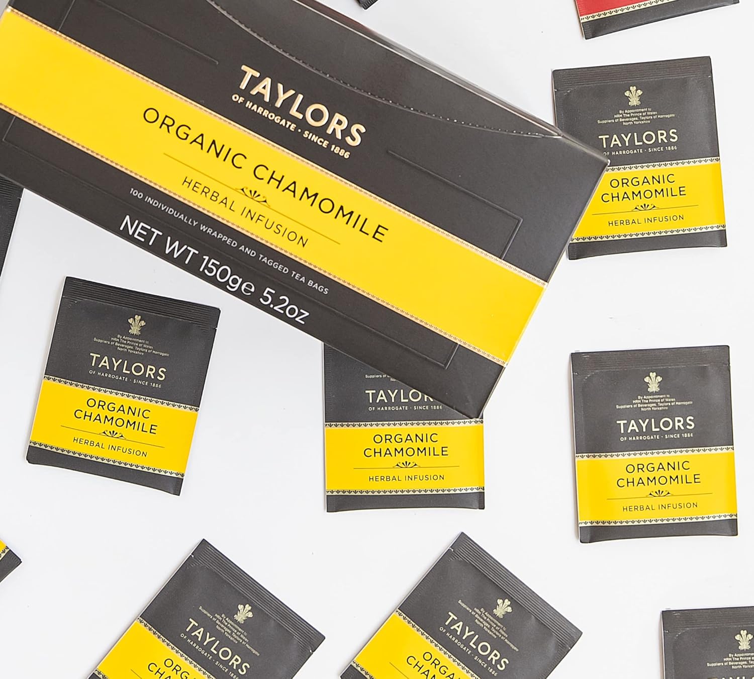 Taylors of Harrogate Organic Chamomile Herbal Tea, 100 Teabags (Pack of 5)