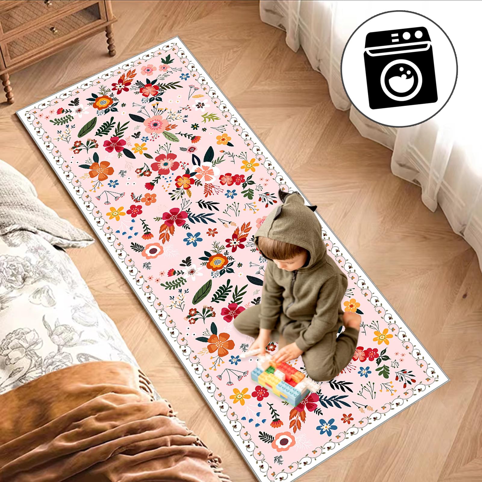 Dywan do korytarza antypoślizgowy dywan kuchenny zmywalny dywan długi korytarz 65 x 150 cm dywan salon krótkie włosy dywan do przedpokoju wejście wycieraczka długi wąski dywan do jadalni