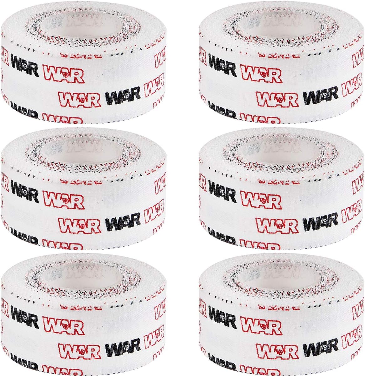 WAR Brand Tape Easy Tear Athletic Fight (6 Rolls) 1.0" One Inch | Hand Finger Wrist Wrap | for Boxing BJJ Crossfit