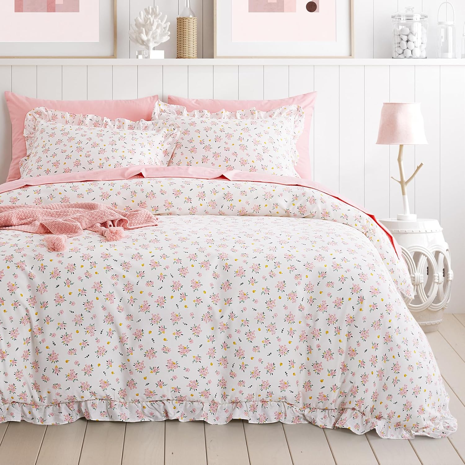 Wake In Cloud Floral Comforter Full, 100 Cotton Fabric