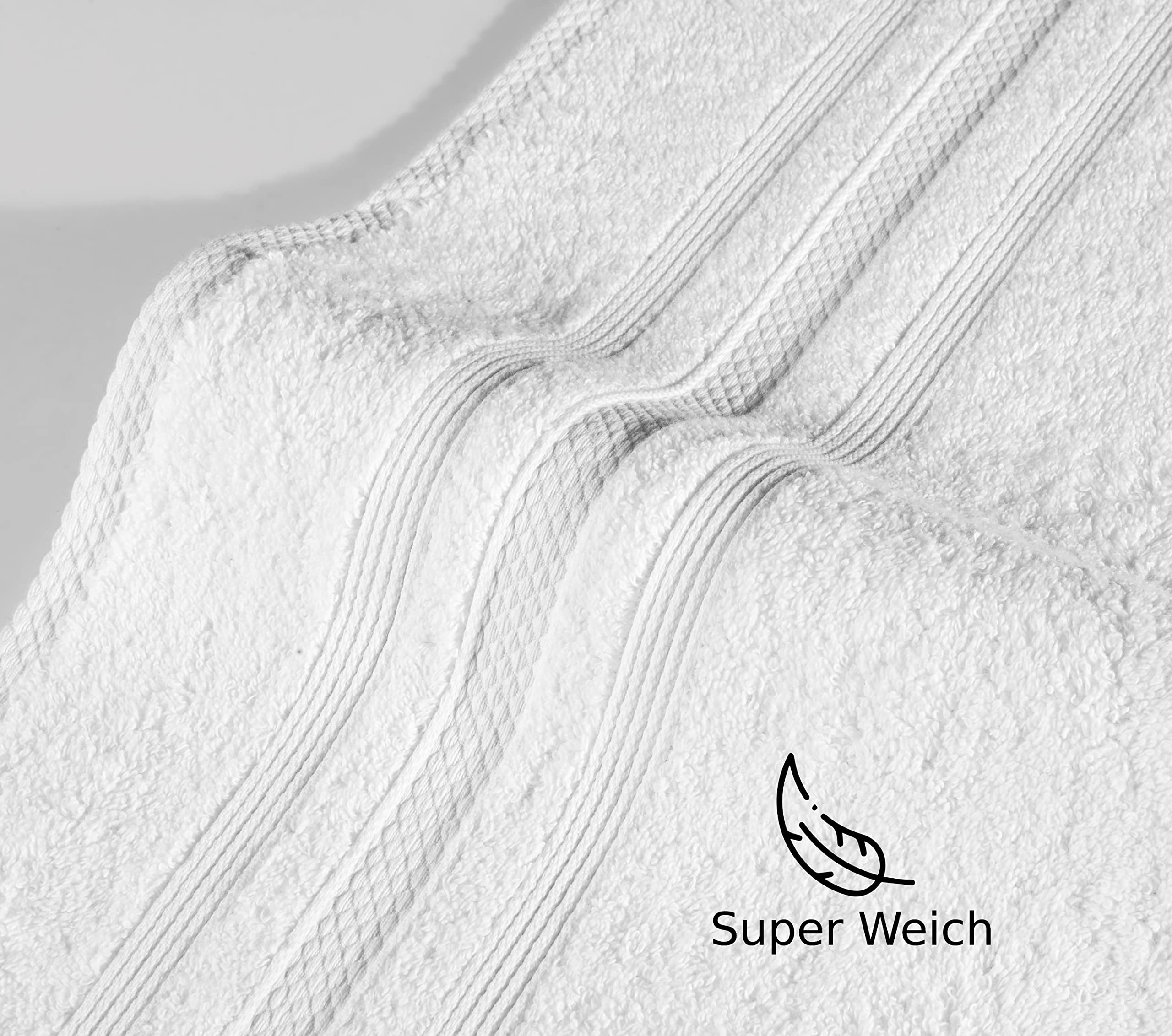 Comfy Wings 2-TLG Handtuch Set - Saugstarke Badetücher 70x140 Cm Aus 100% Baumwolle, Hellgrau