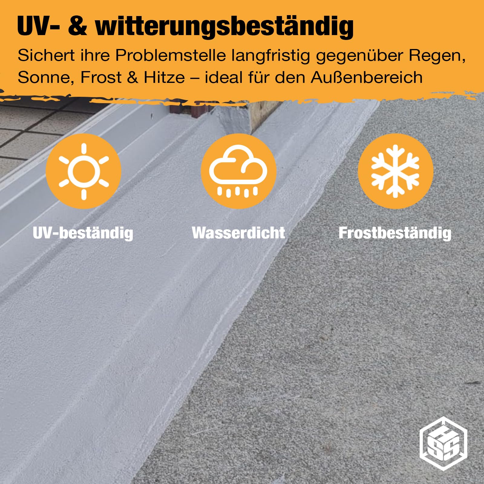 HSS Flüssigkunststoff 5Kg Grau - Abdichtung & Reparatur | Wasserabdichtung. Im Innen- und Außenbereich einsetzbar. MS-Technologie. Witterungsbeständig.