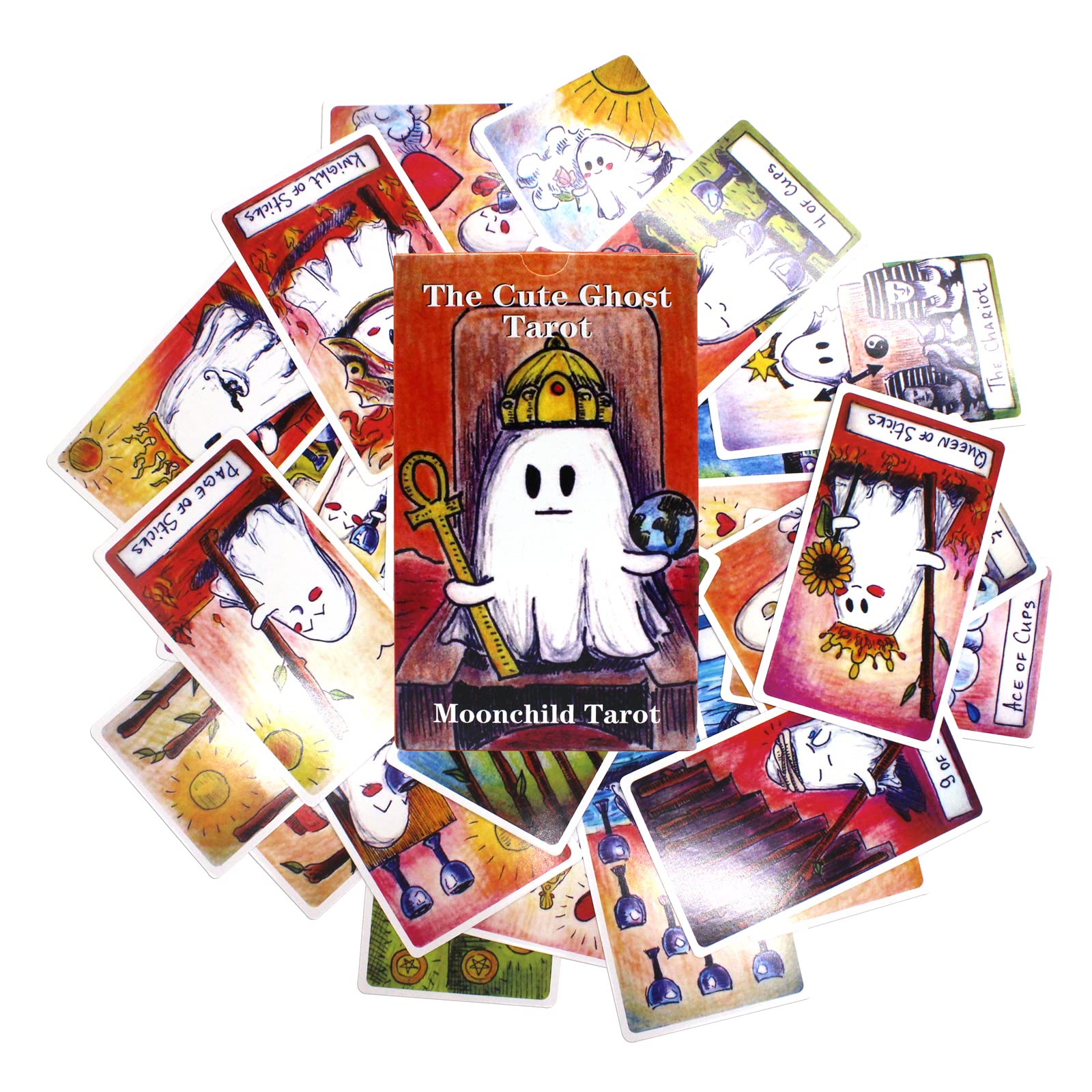 Amazon.com: DOVIPE The Cute Ghost Tarot Complete Set of 78 Cards,Tarot Cards  with Guidebook Dimensions 4.75" x 2.76" : Toys & Games