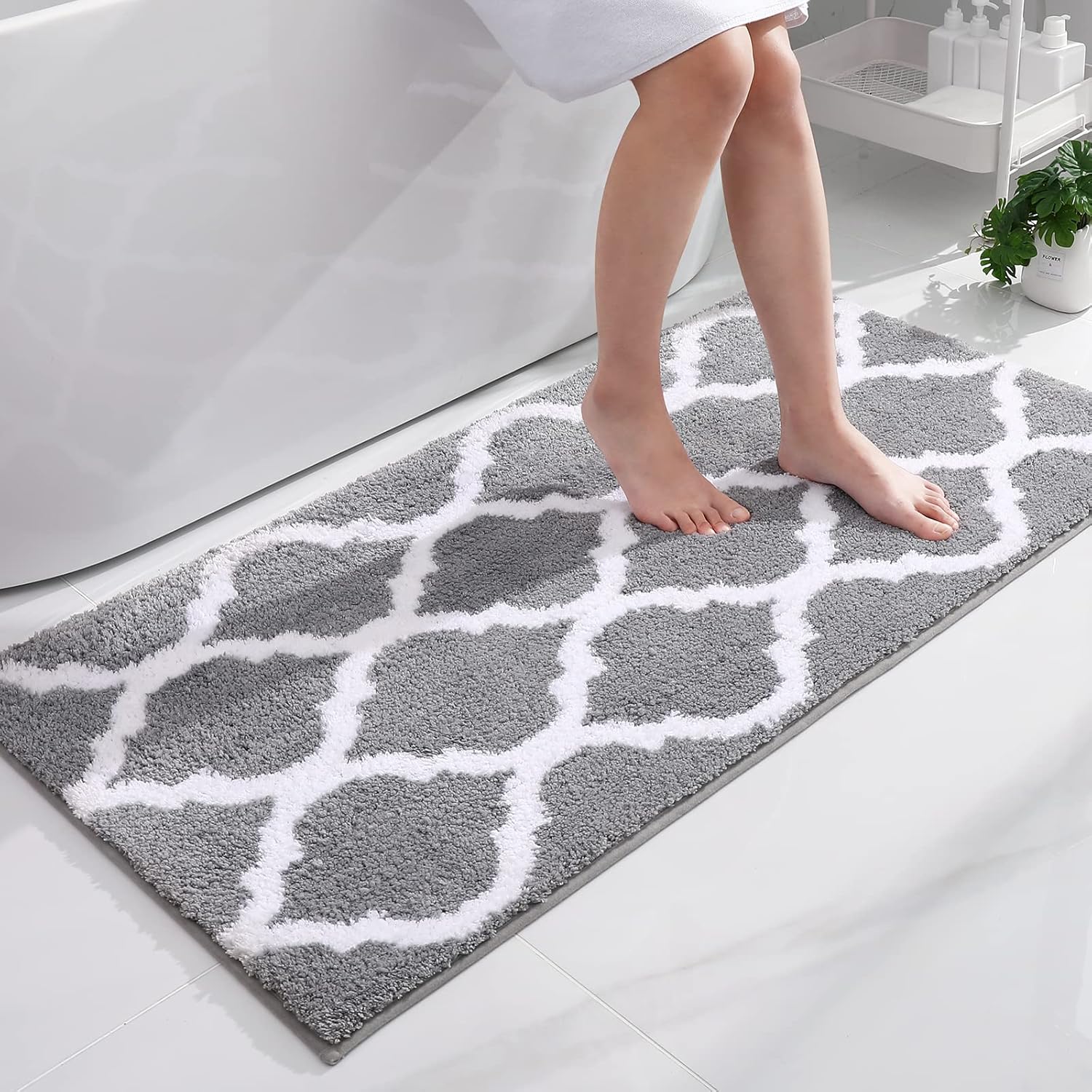 Olanly Luxury Bath Mat, Soft and Absorbent Microfiber Bathroom Rugs