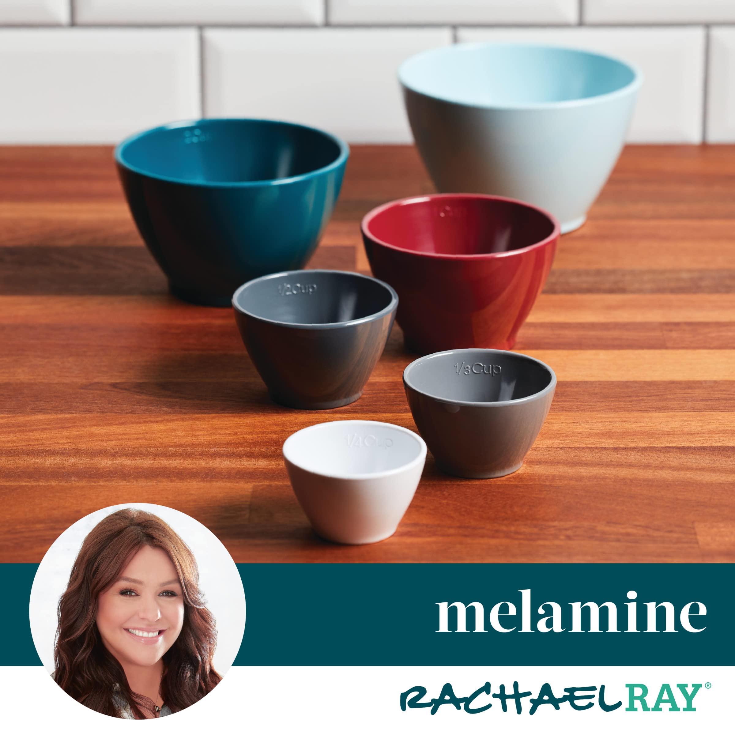 Rachael Ray Tools and Gadgets Messbecher-Set, stapelbar, verschiedene Farben, 6-teilig