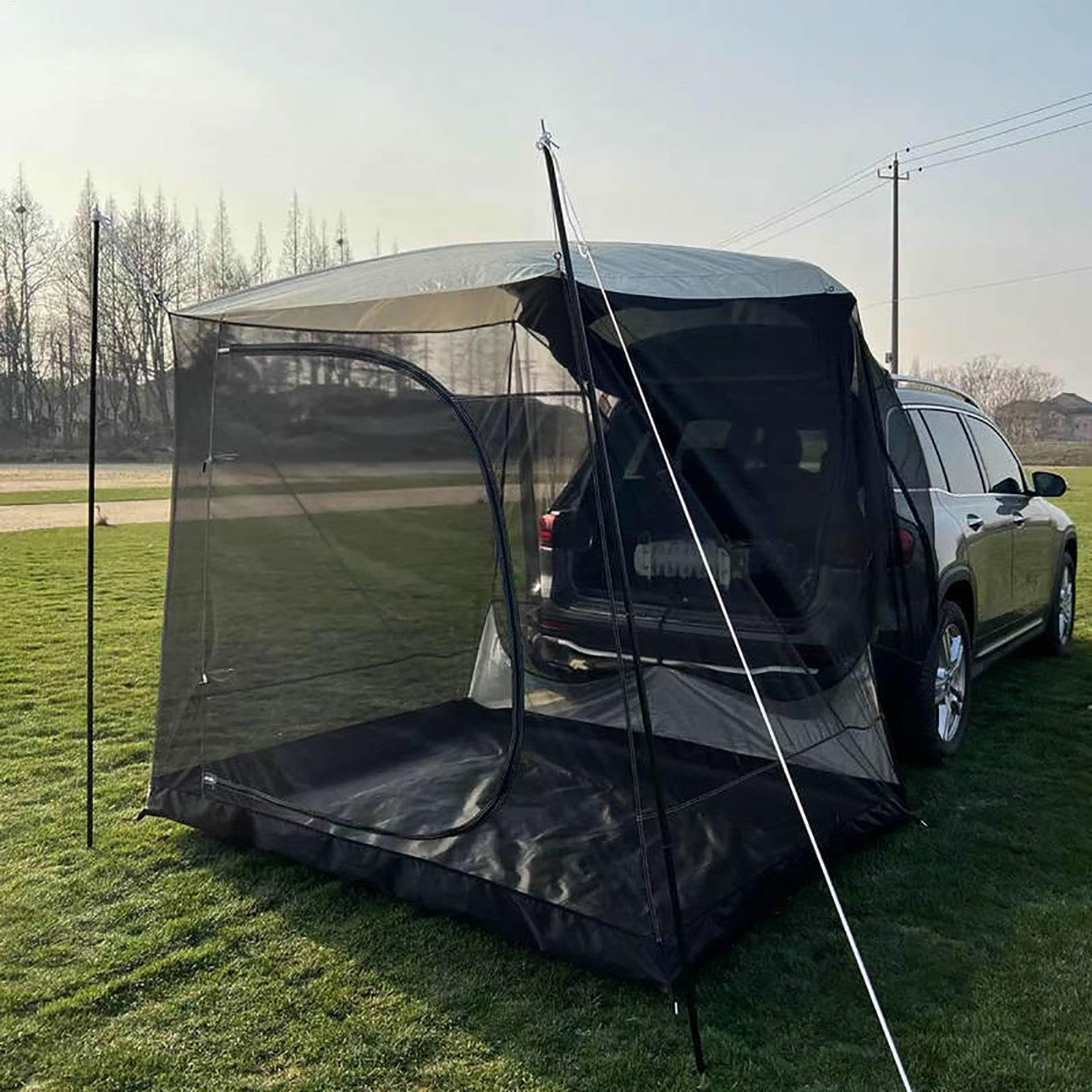 Auto Markise Camping, Auto Zelt Heckklappe Combi, Großer Schattenplatz Für 5-6 Personen, Auto Zelt Camping Für Heckklappe SUV, Heckzelt Auto SUV, Multifunktional Auto Camping Ausrüstung