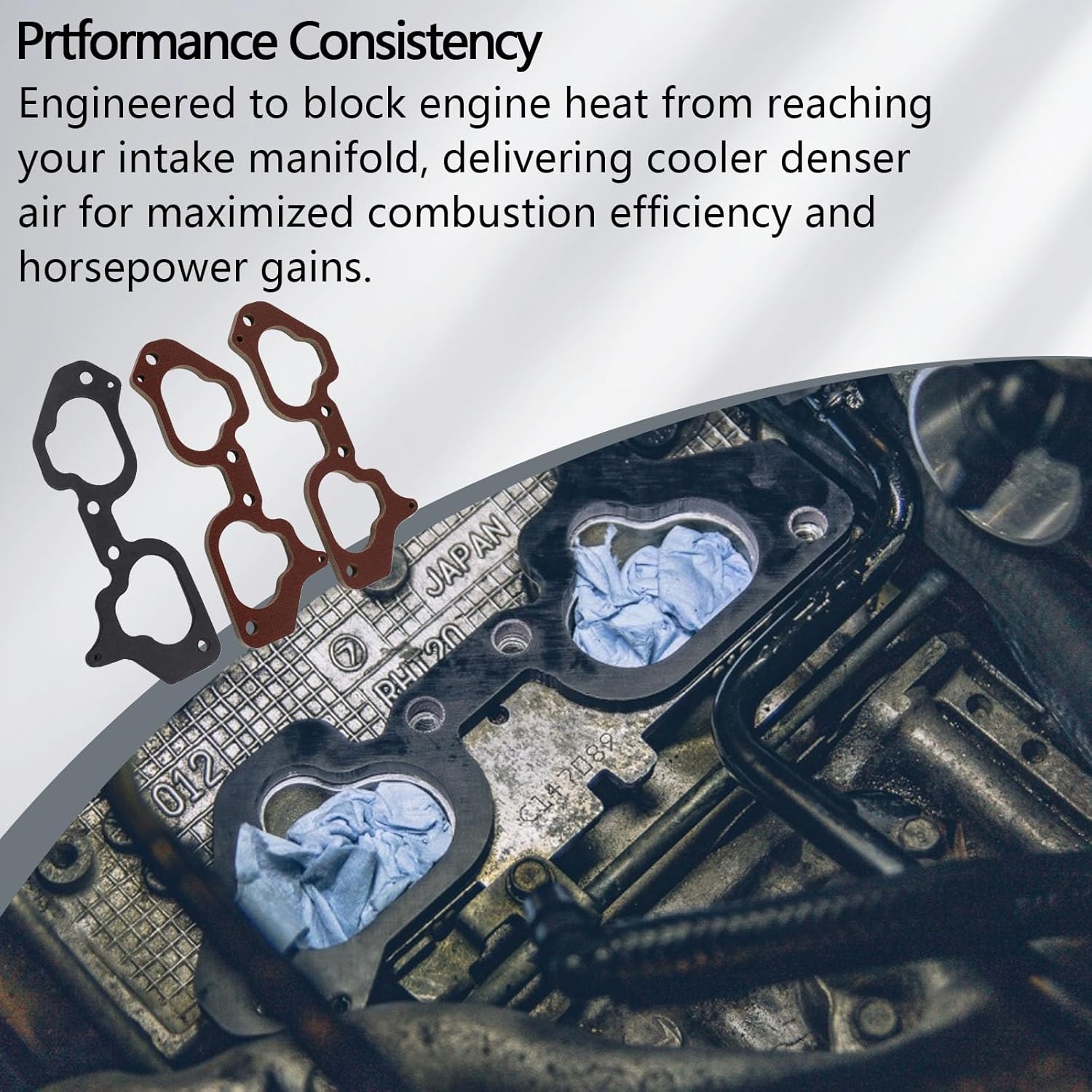 Intake Manifold Gasket Phenolic Spacer Kit Compatible with Subaru WRX 02-14 FXT 03-14 STi 04-21 LGT 05-12 2.0L 2.5L Includes IM Gasket Nitrile Seals Hardware