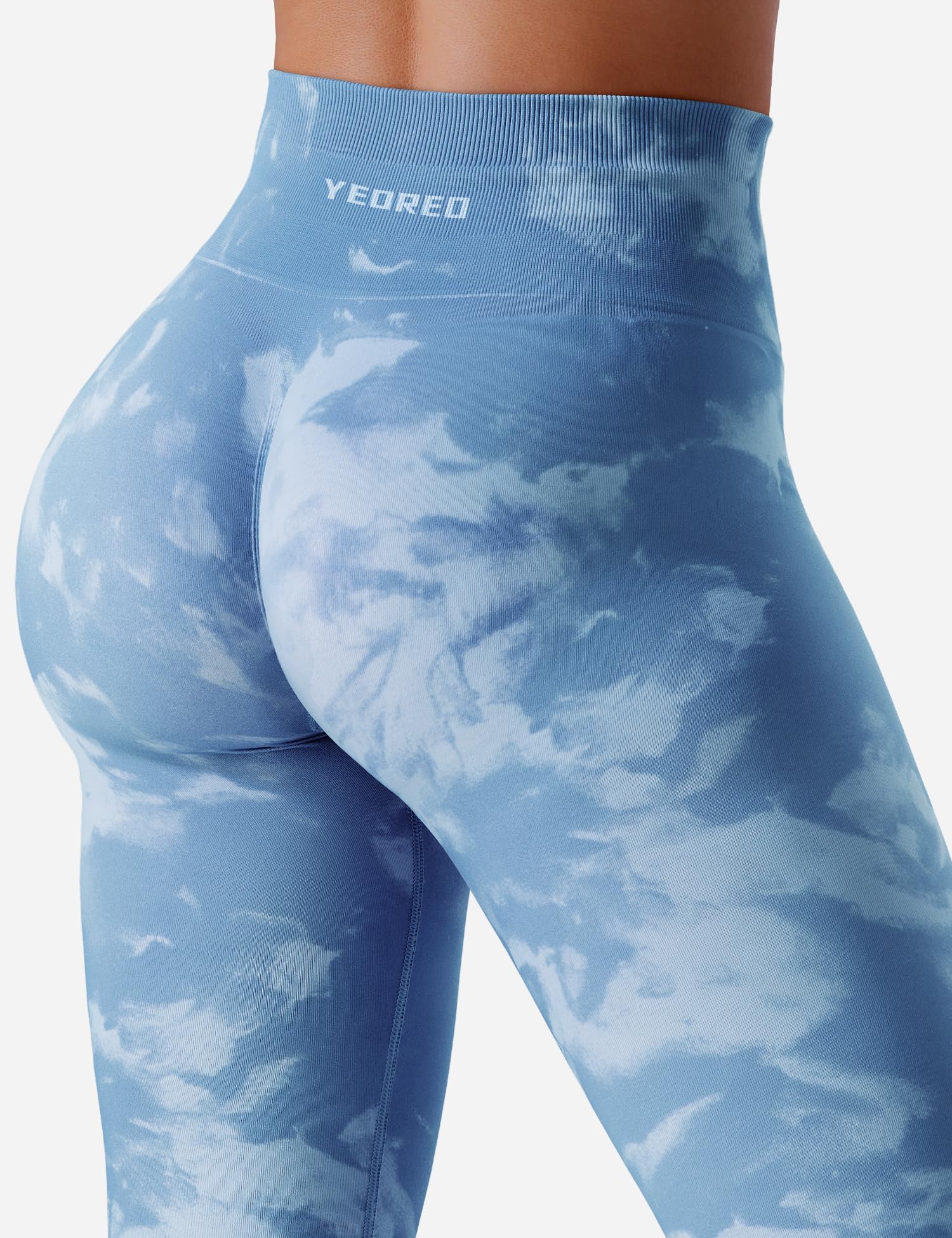 YEOREO Legginsy treningowe dla kobiet Jada Scrunch legginsy podnoszące pośladki bezszwowe sitodruk spodnie do jogi na siłownię
